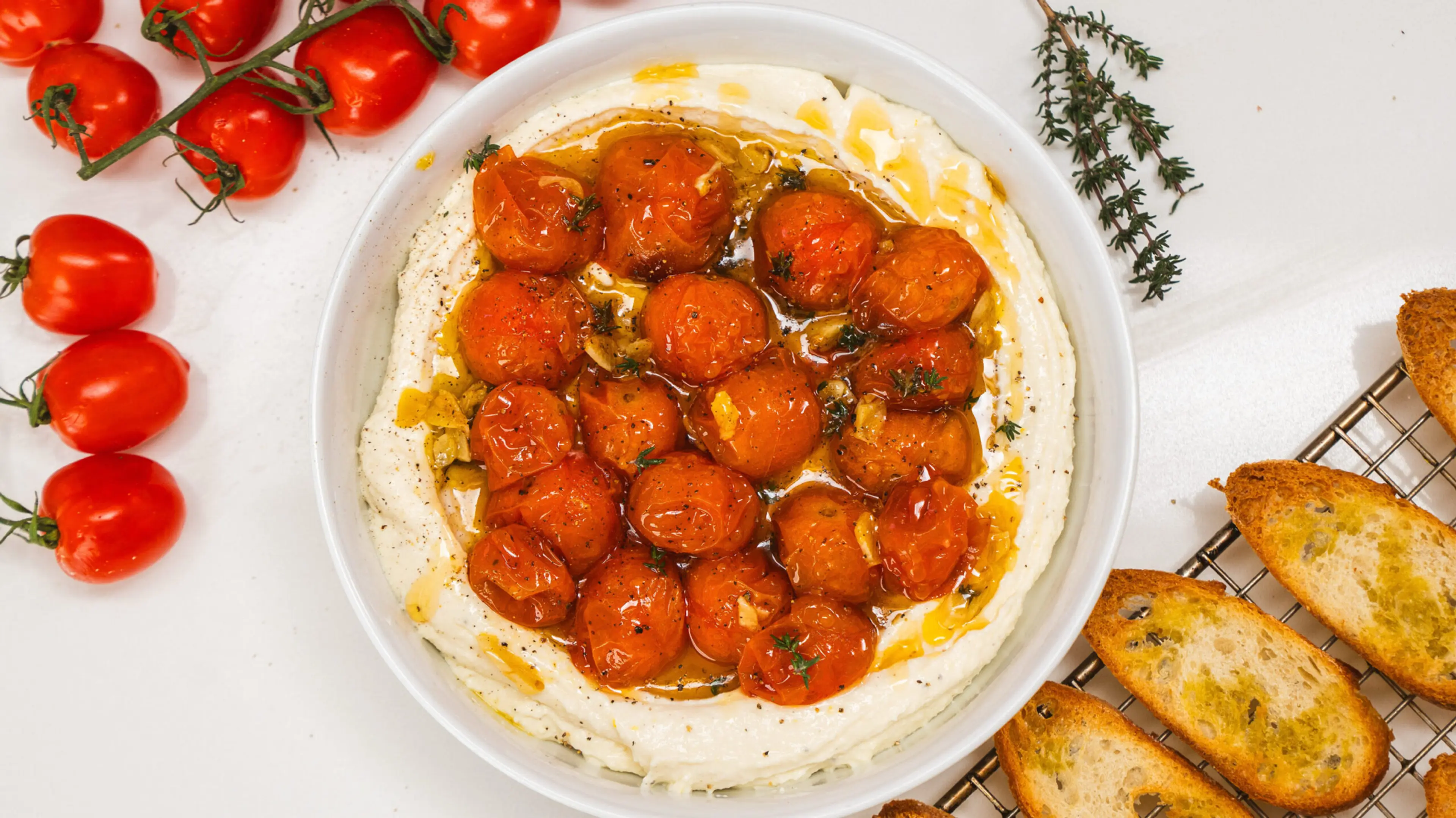Whipped Feta Dip with Honey and Blistered Tomatoes