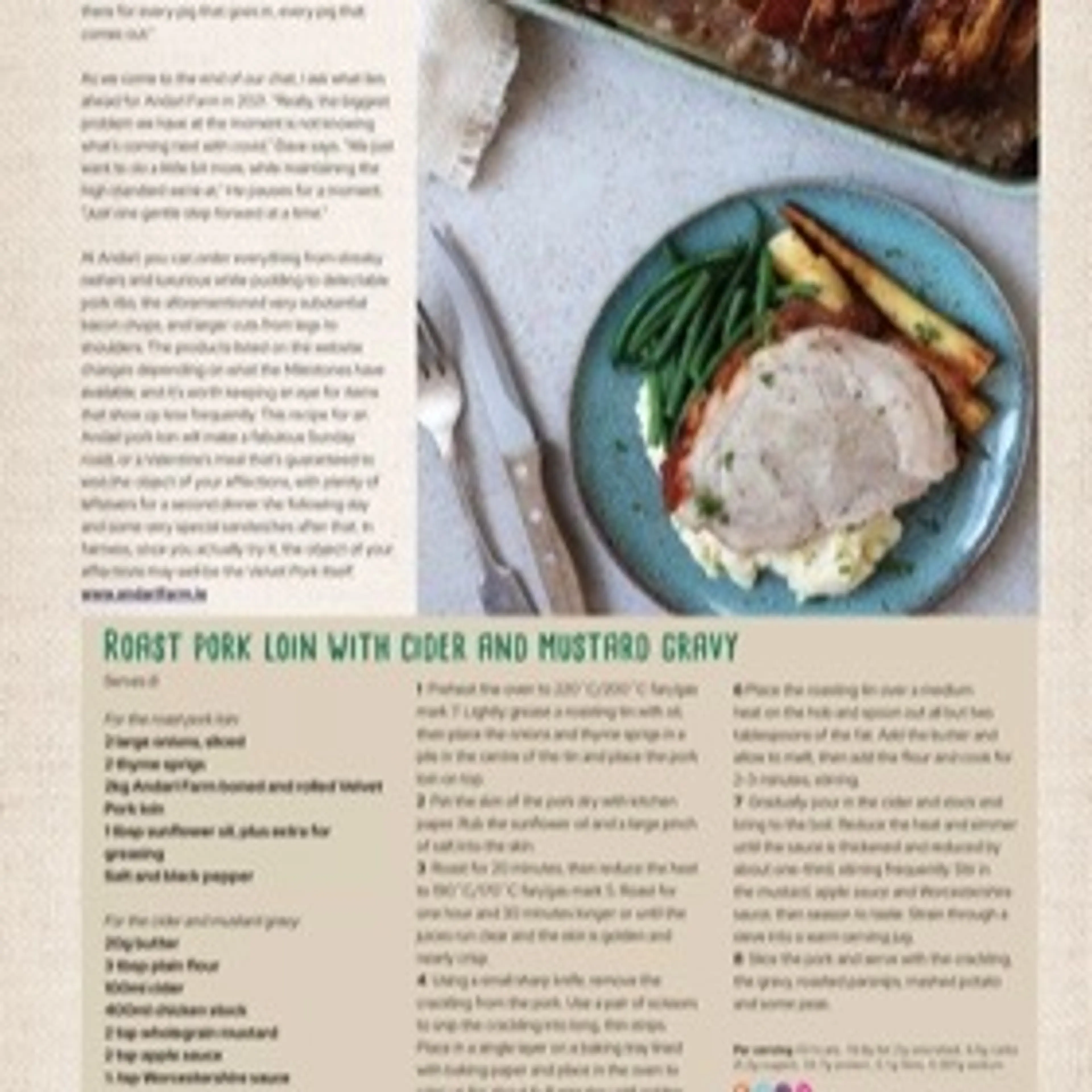 ROAST PORK LOIN WITH CIDER AND MUSTARD