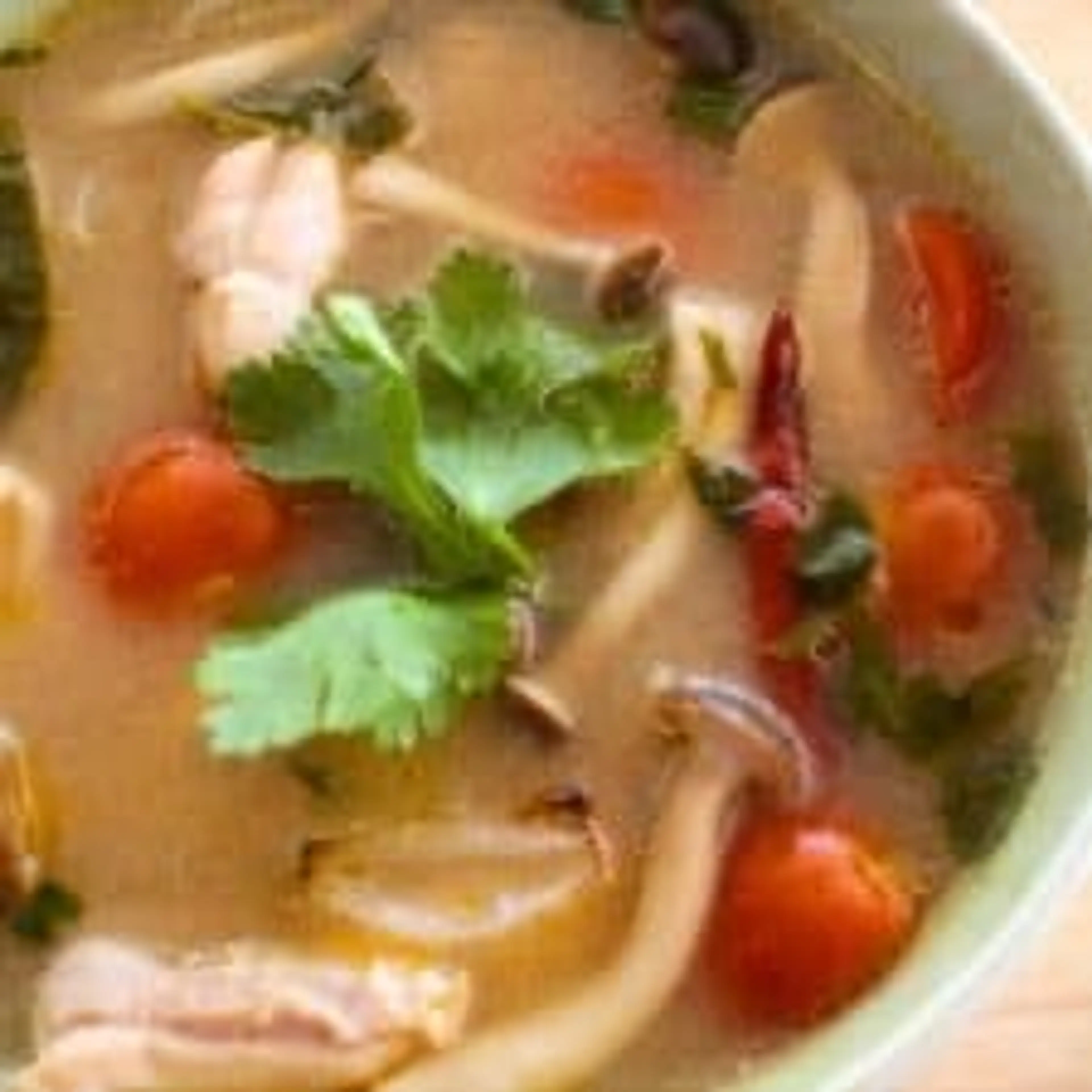 Authentic Thai Tom Yum Soup with Chicken