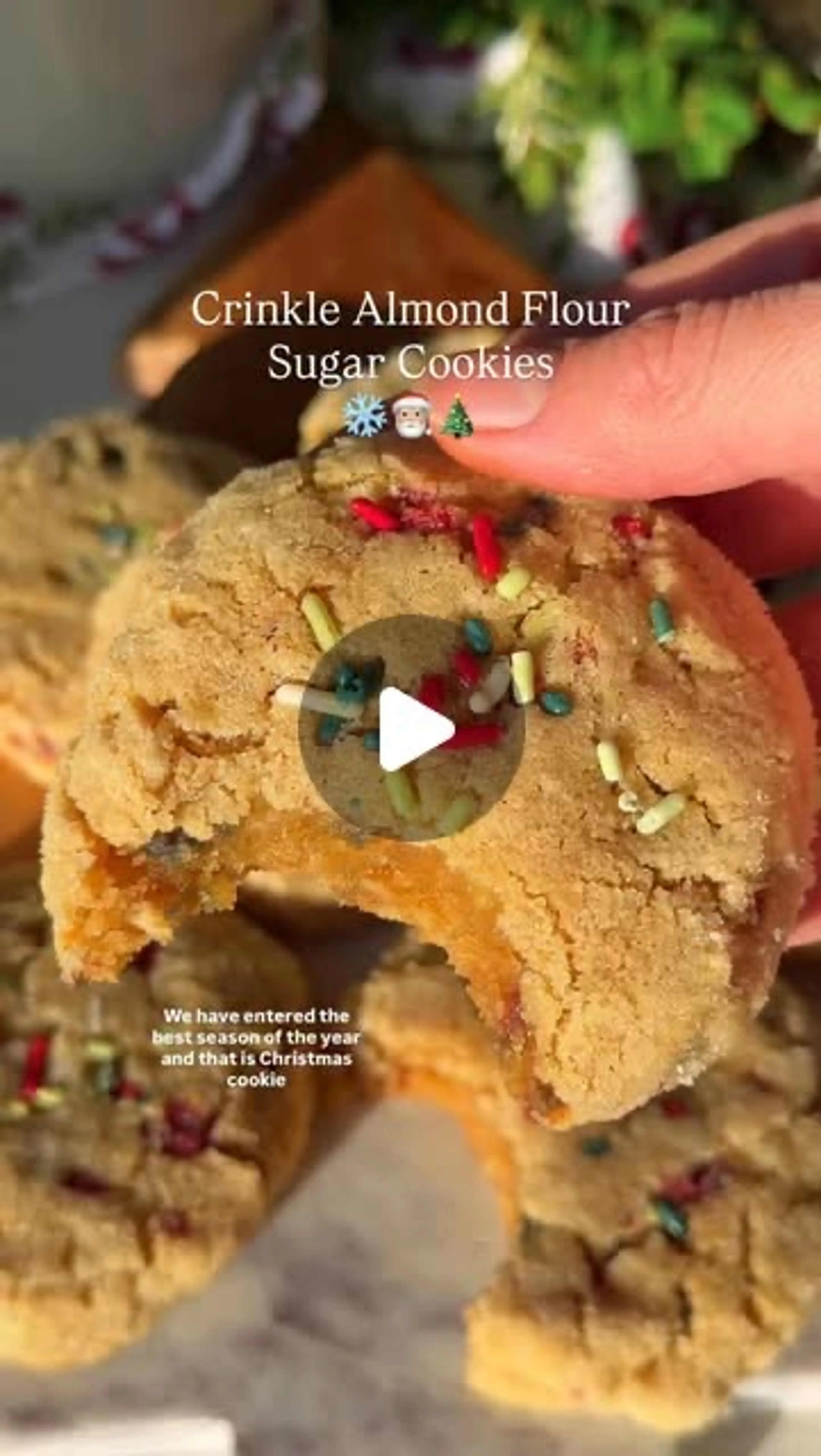 Crinkle Almond Flour Sugar Cookies