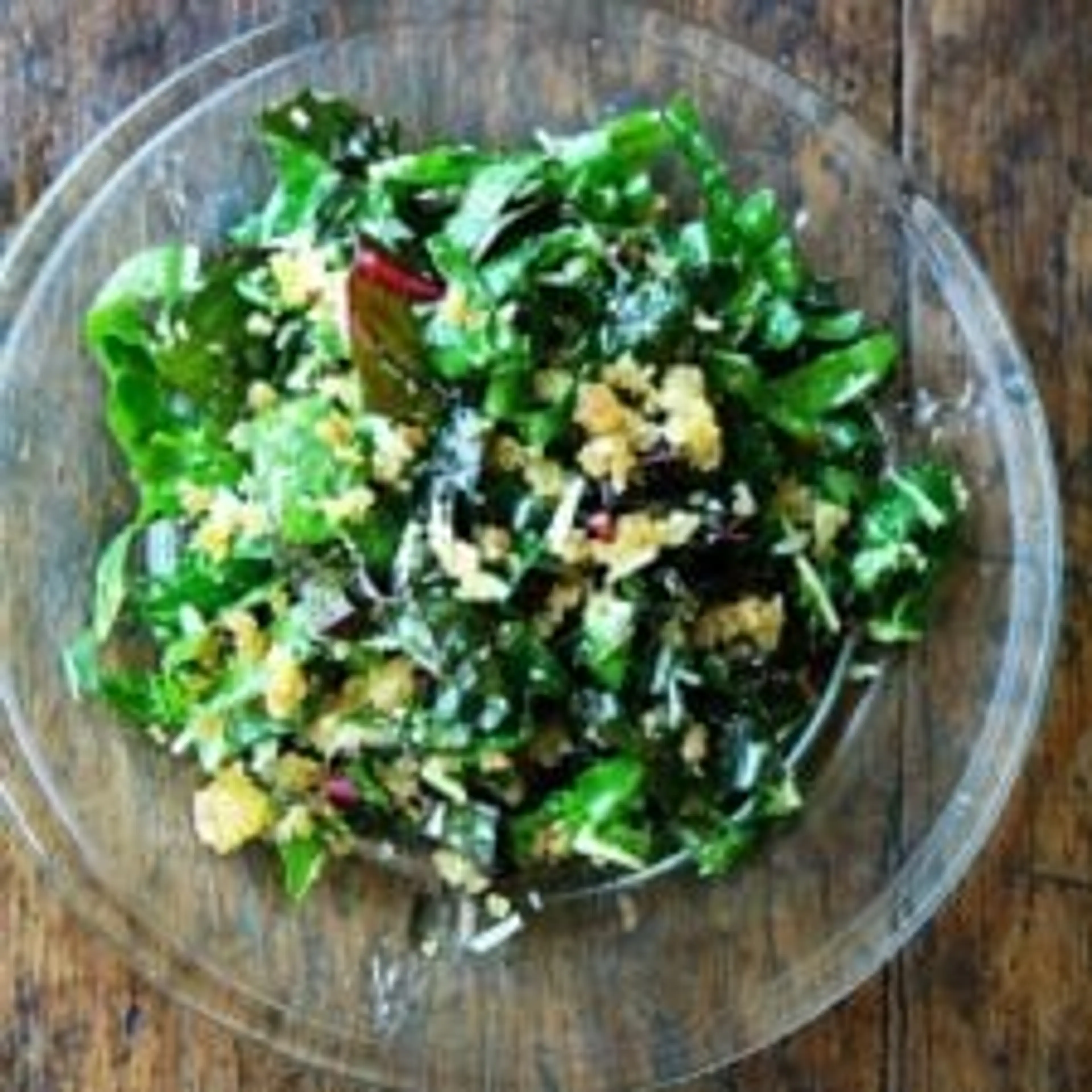 Swiss Chard Salad with Lemon, Parmesan & Bread Crumbs