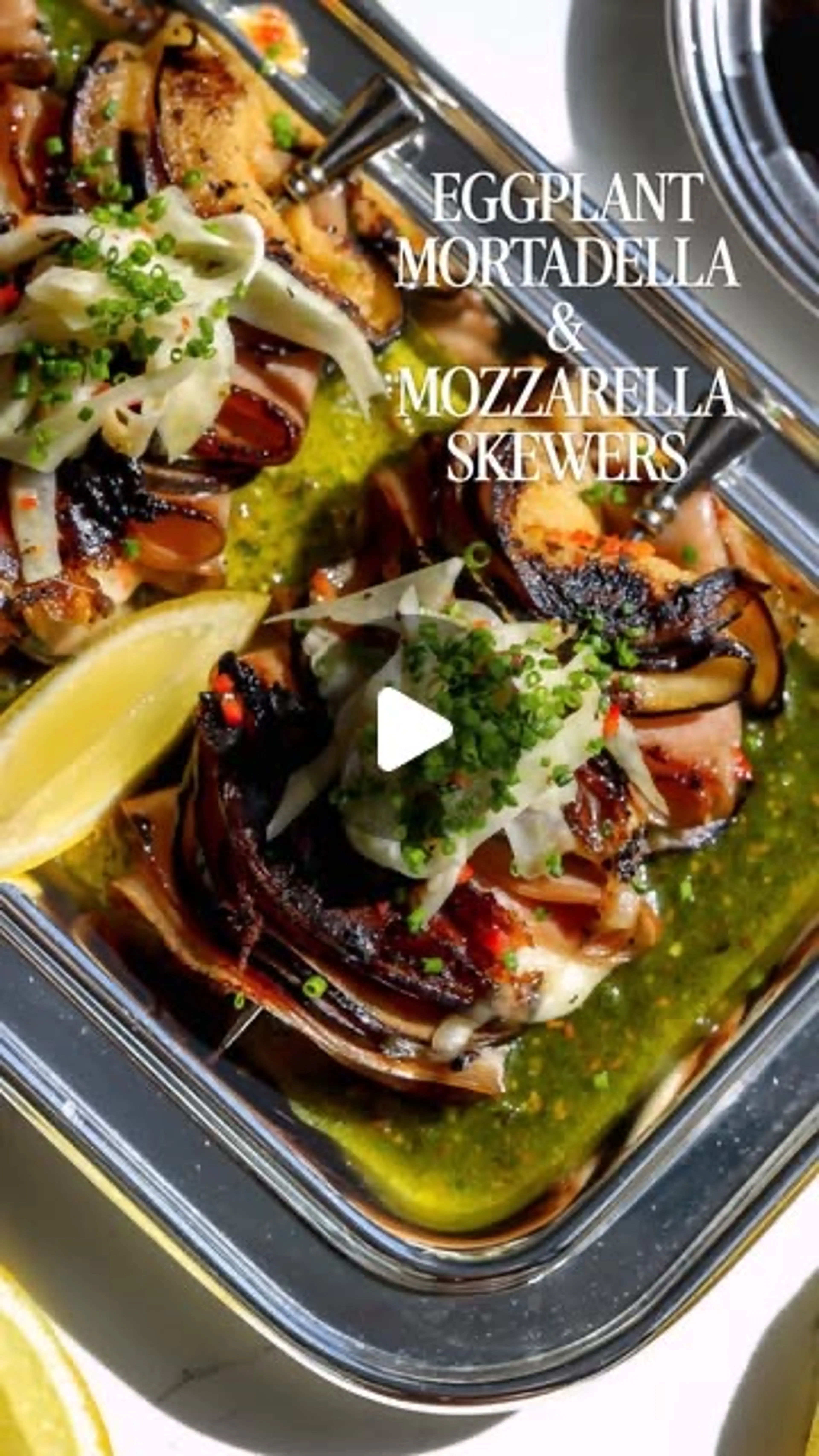 Eggplant, Mortadella & Mozzarella Skewers for Ep.72 of My “j