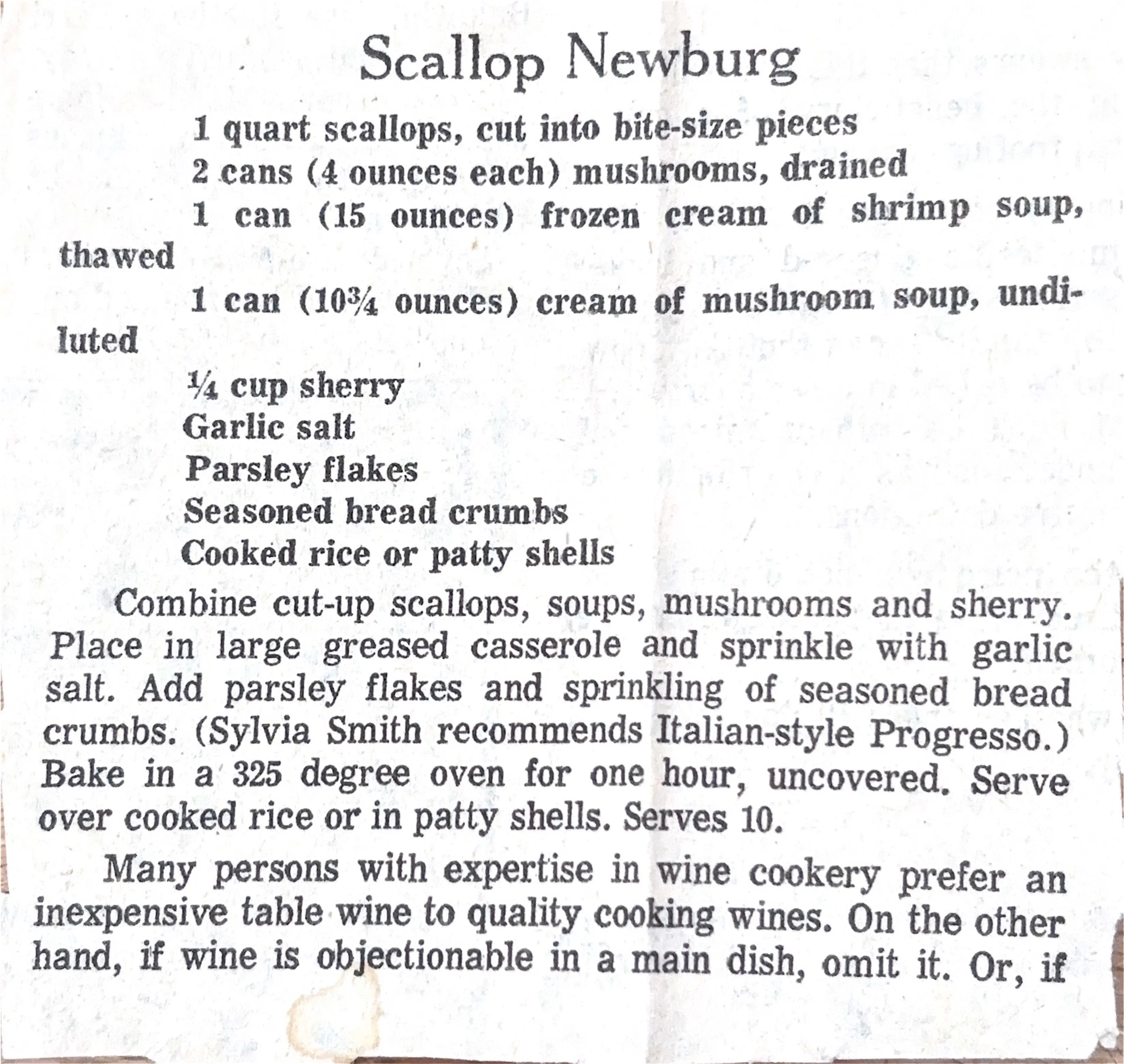 Scallop Newburg