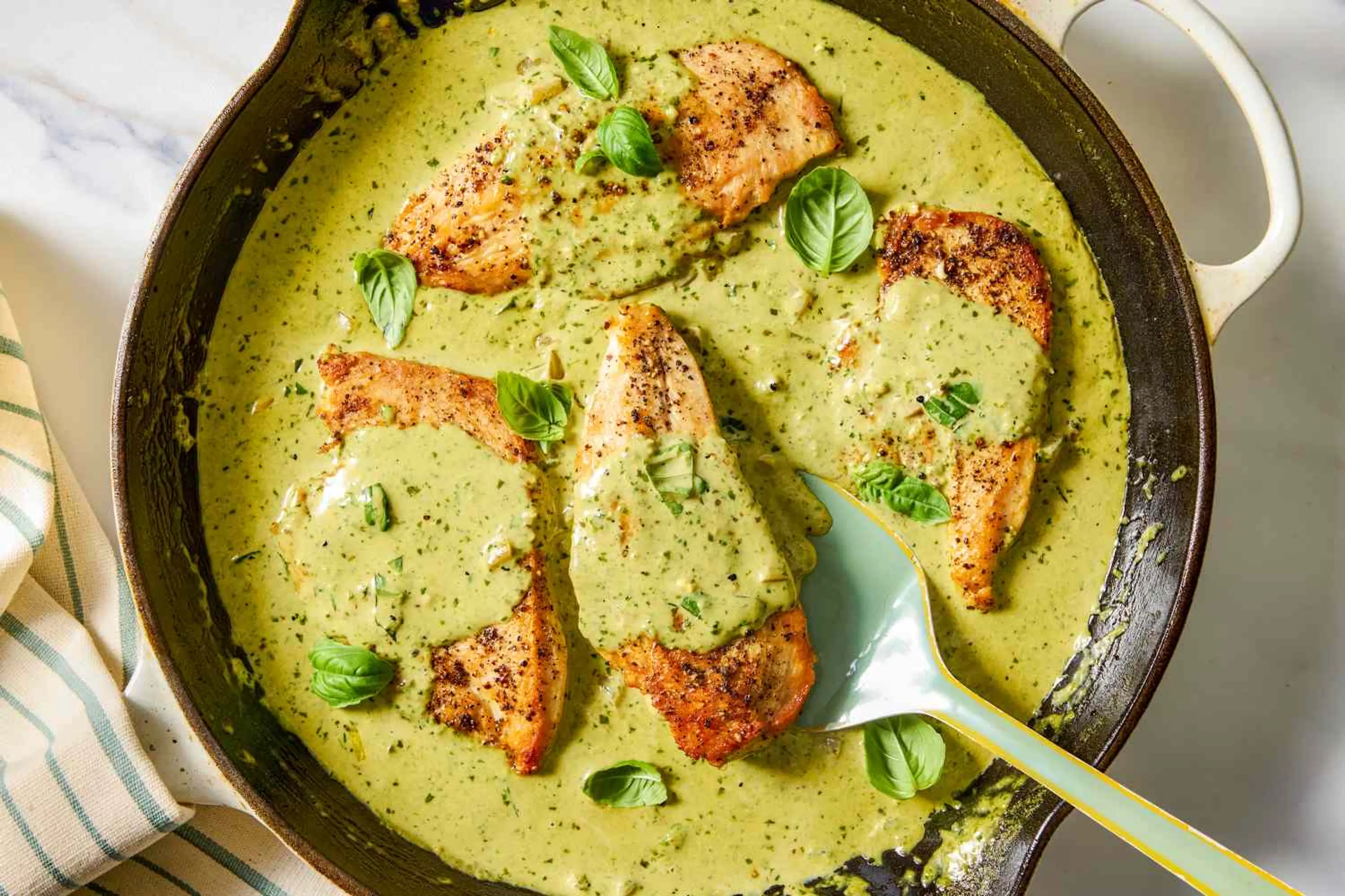 Basil Pesto Skillet Chicken