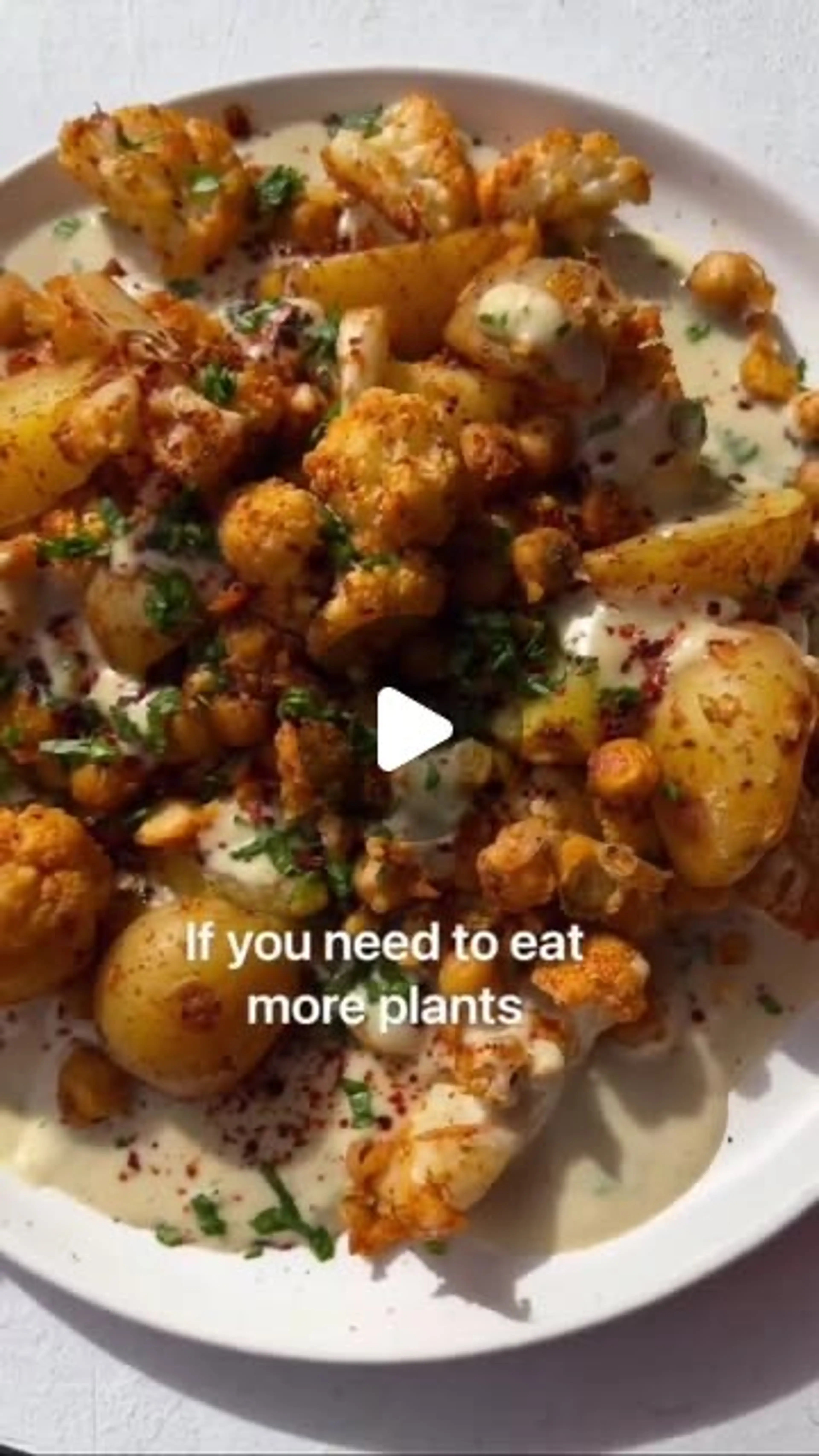 Roasted Cauliflower Chickpea Potato Bowl
