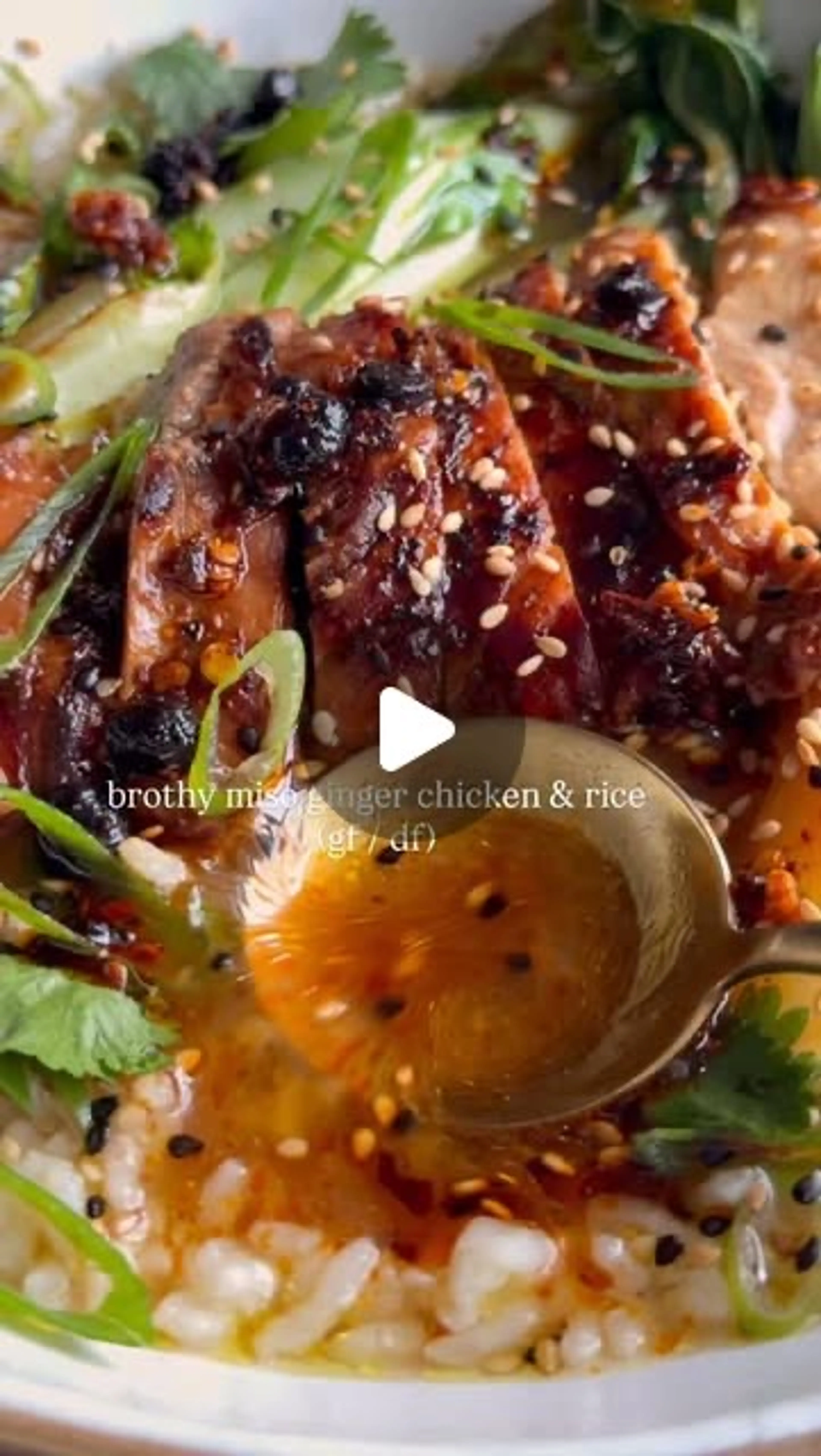 Brothy Miso Ginger Chicken & Rice (gf / Df) ✨