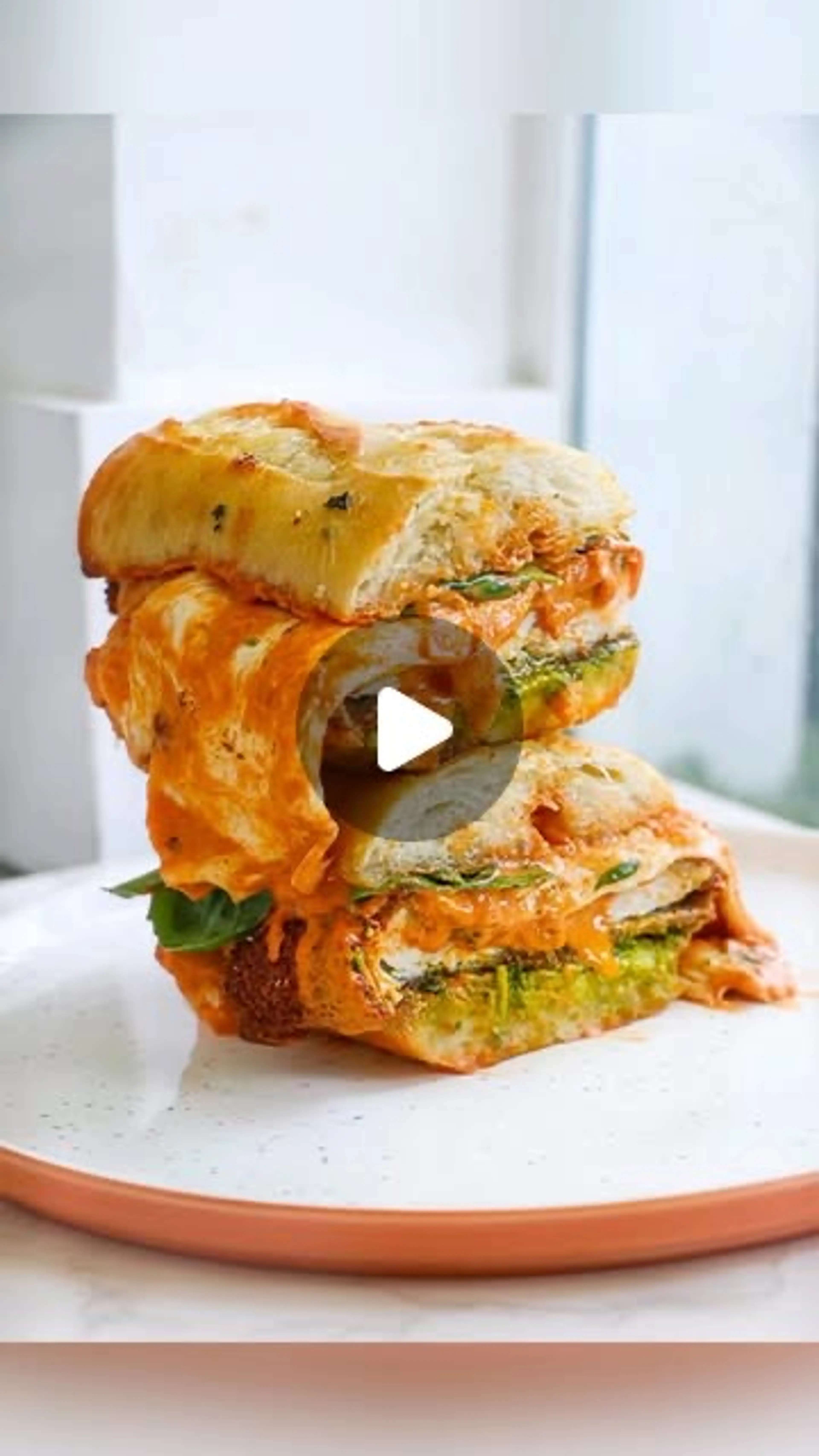 Vodka Chicken Parm Sandwich with Garlic Bread Baguette