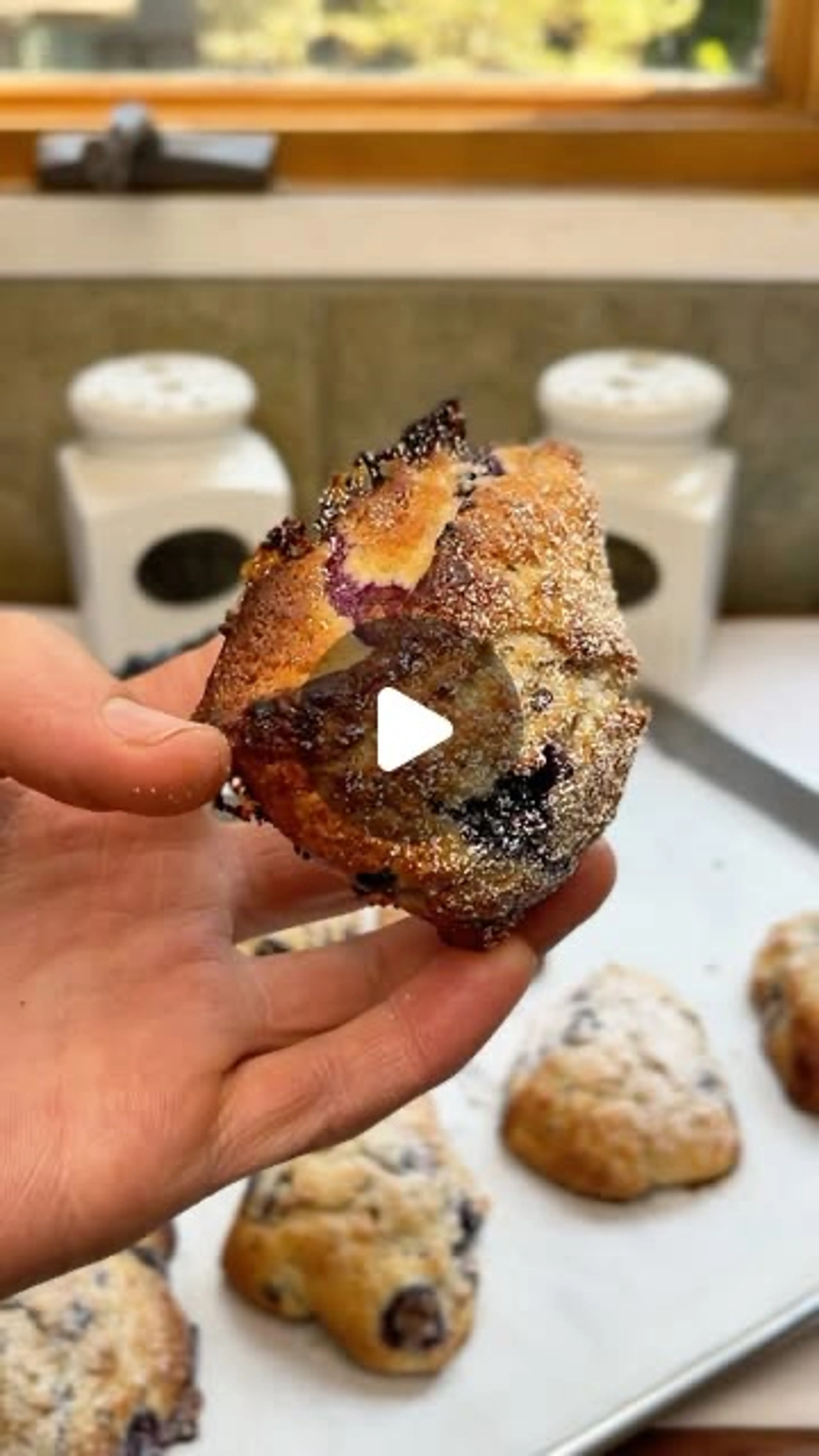 Bakery-style Blueberry Scones with Vanilla Icing