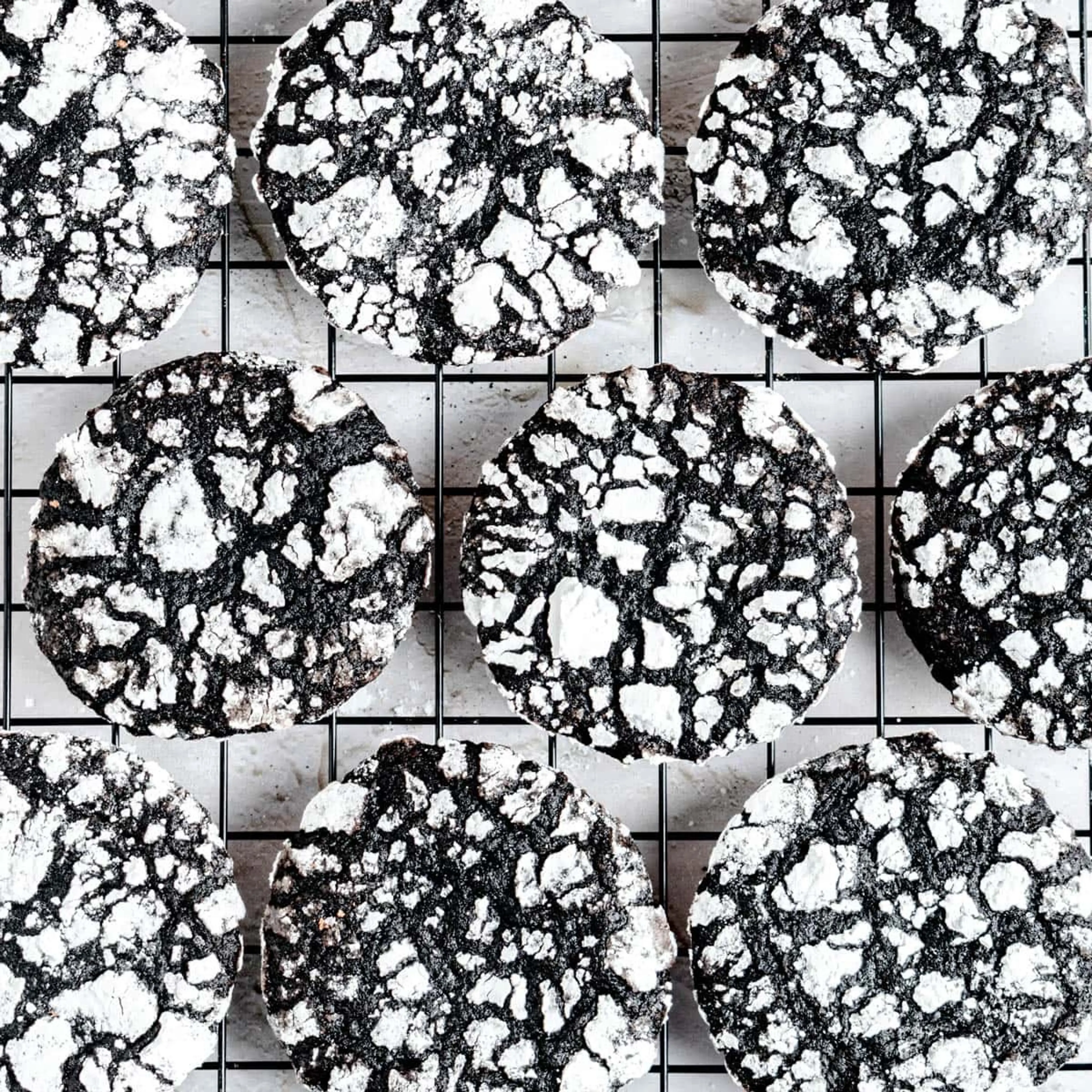 Black Cocoa Crinkle Cookies