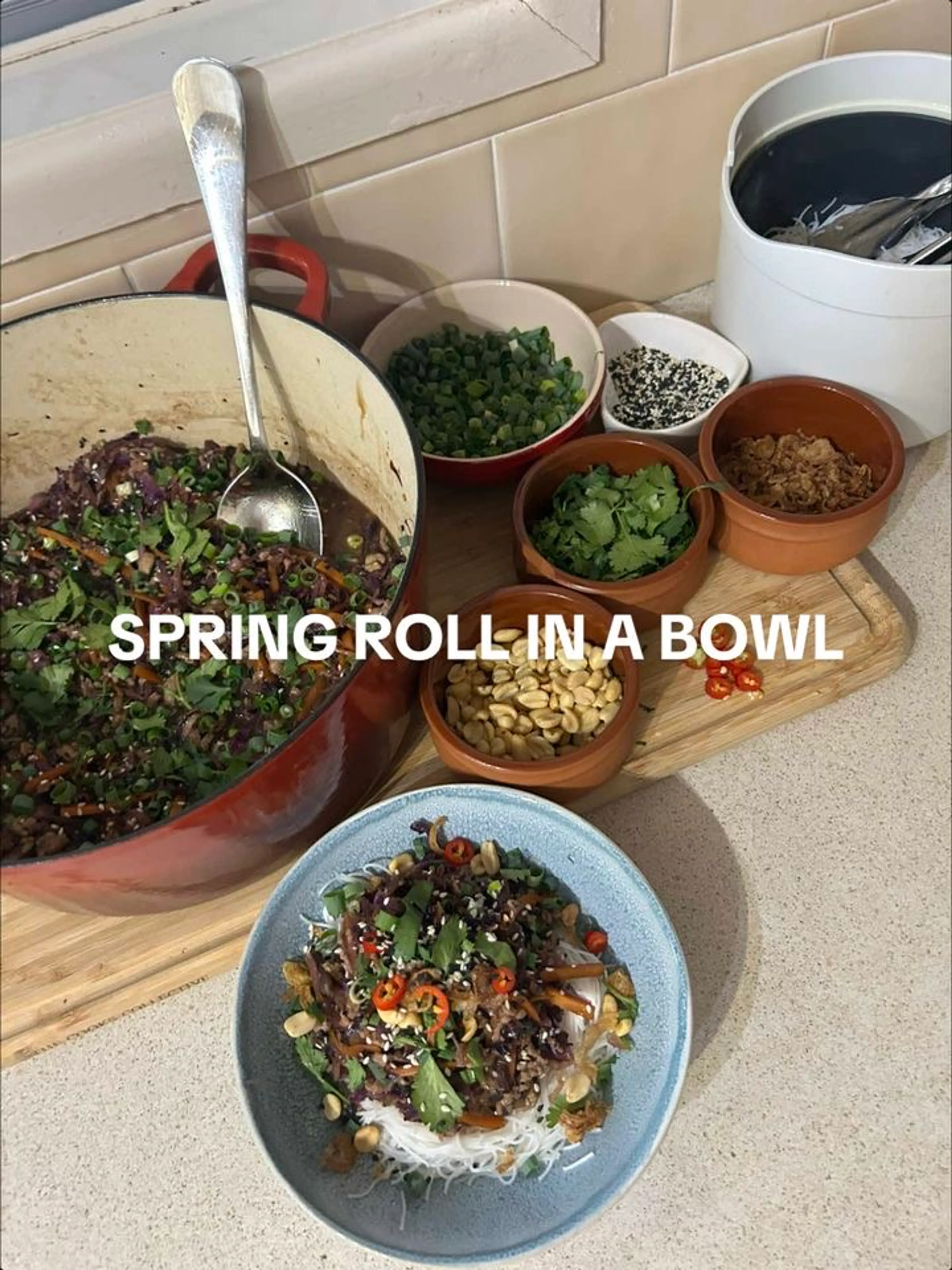 Hoisin Pork Spring Roll in a Bowl