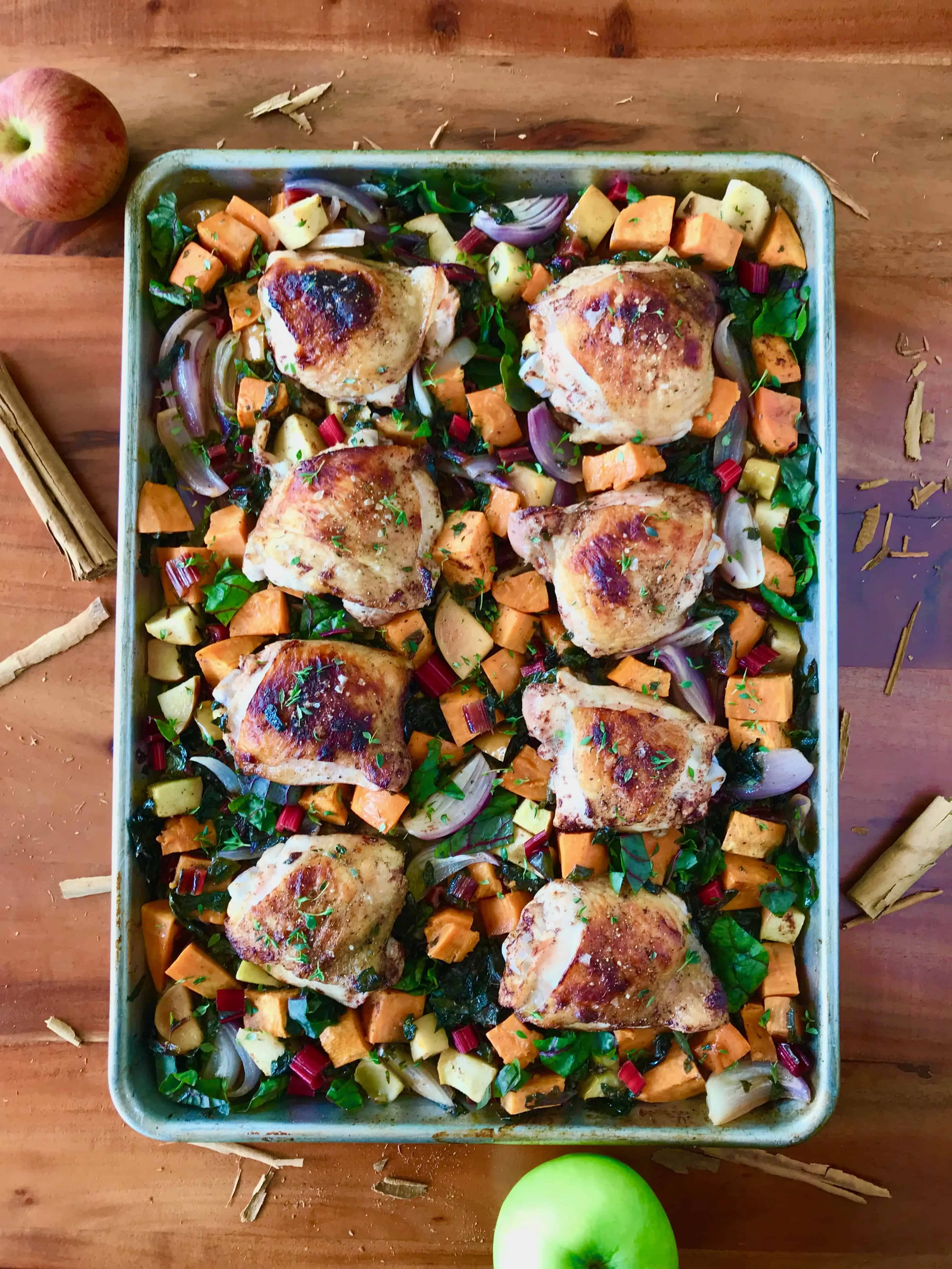 Sheet Pan Apple Cinnamon Chicken
