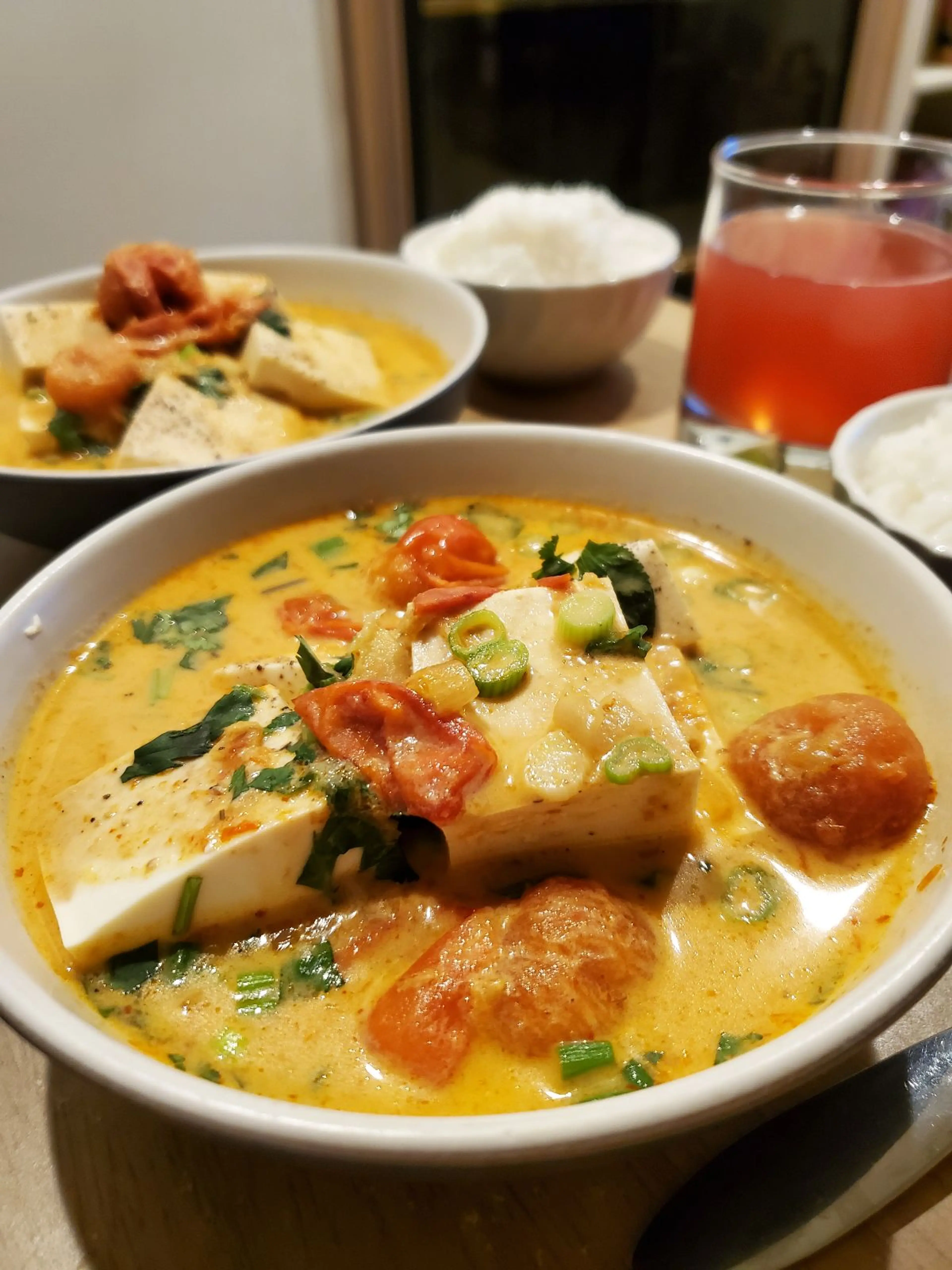Brothy Thai Curry With Silken Tofu and Herbs