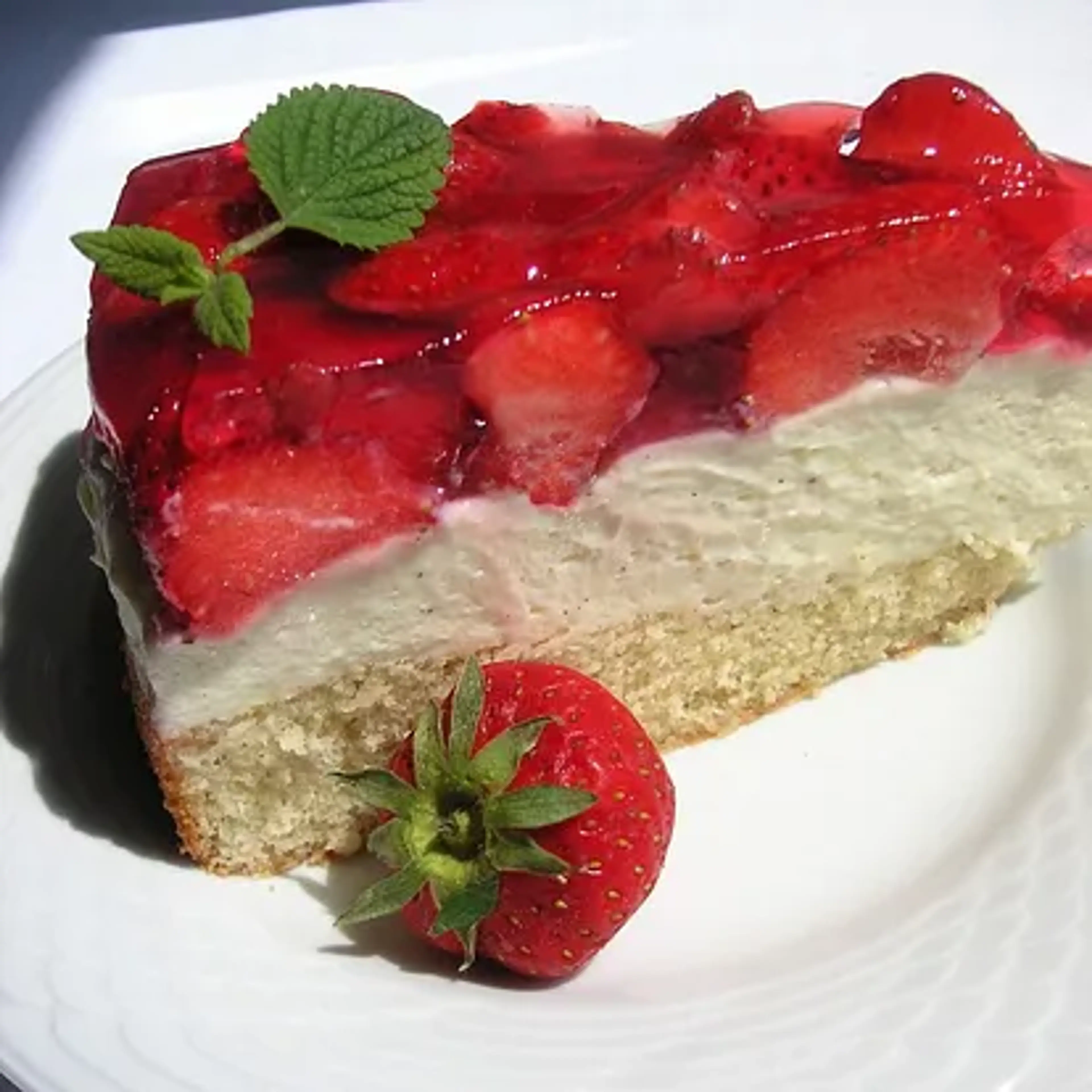Erdbeerkuchen mit Vanillecreme