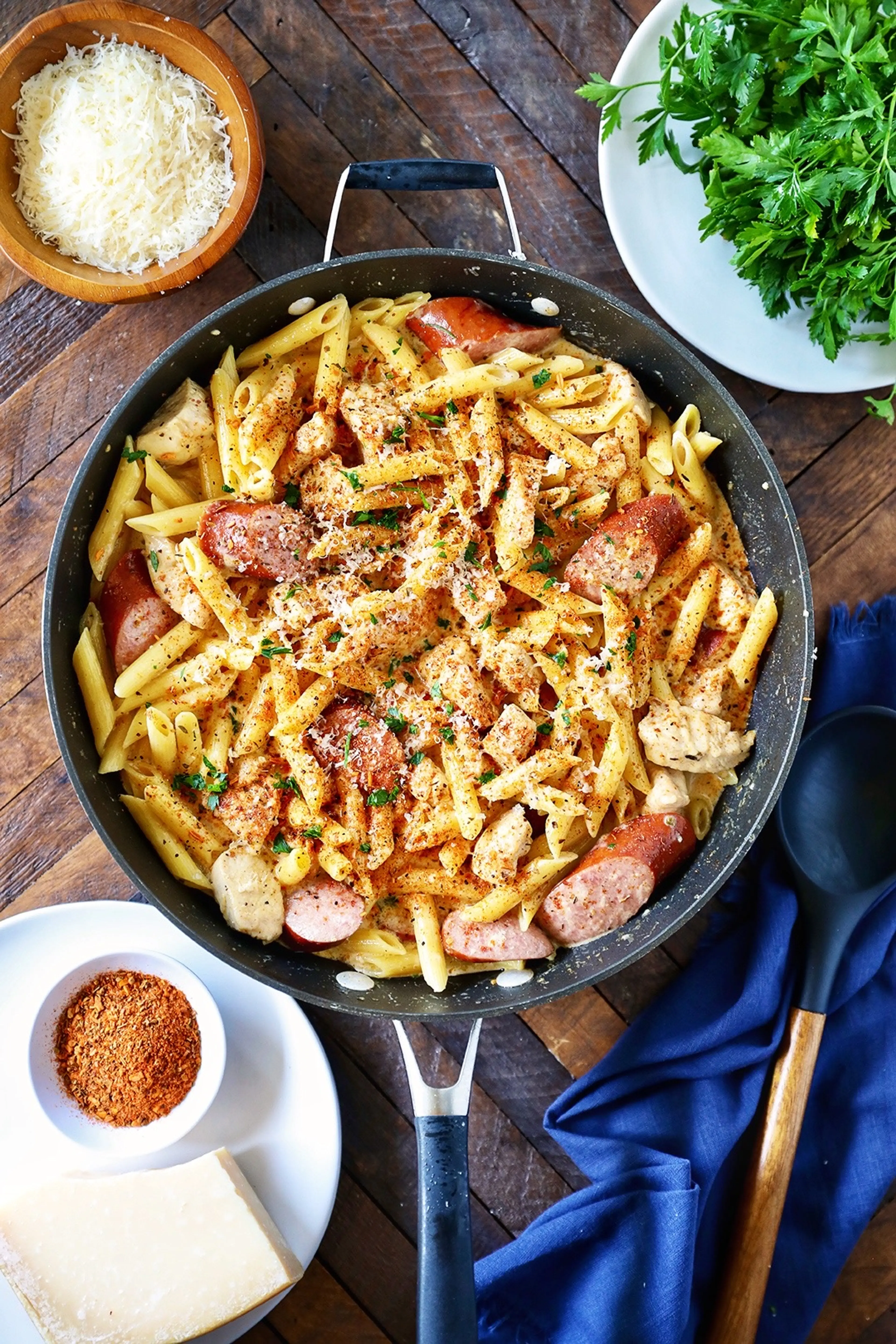 One Pot  Cajun Chicken Alfredo