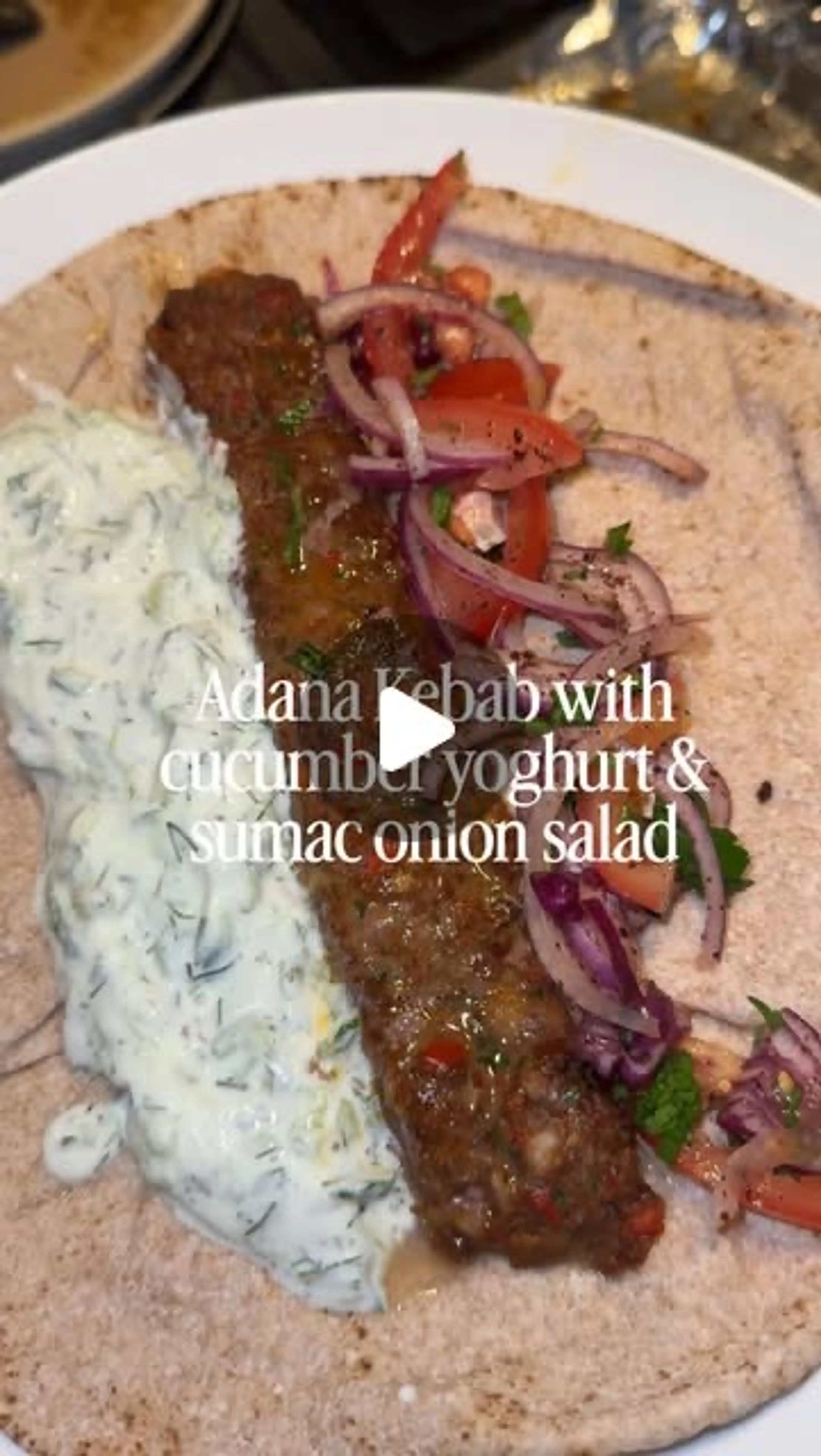 Sheet Pan Adana Kebabs with Cacik & Sumac Onion Salad