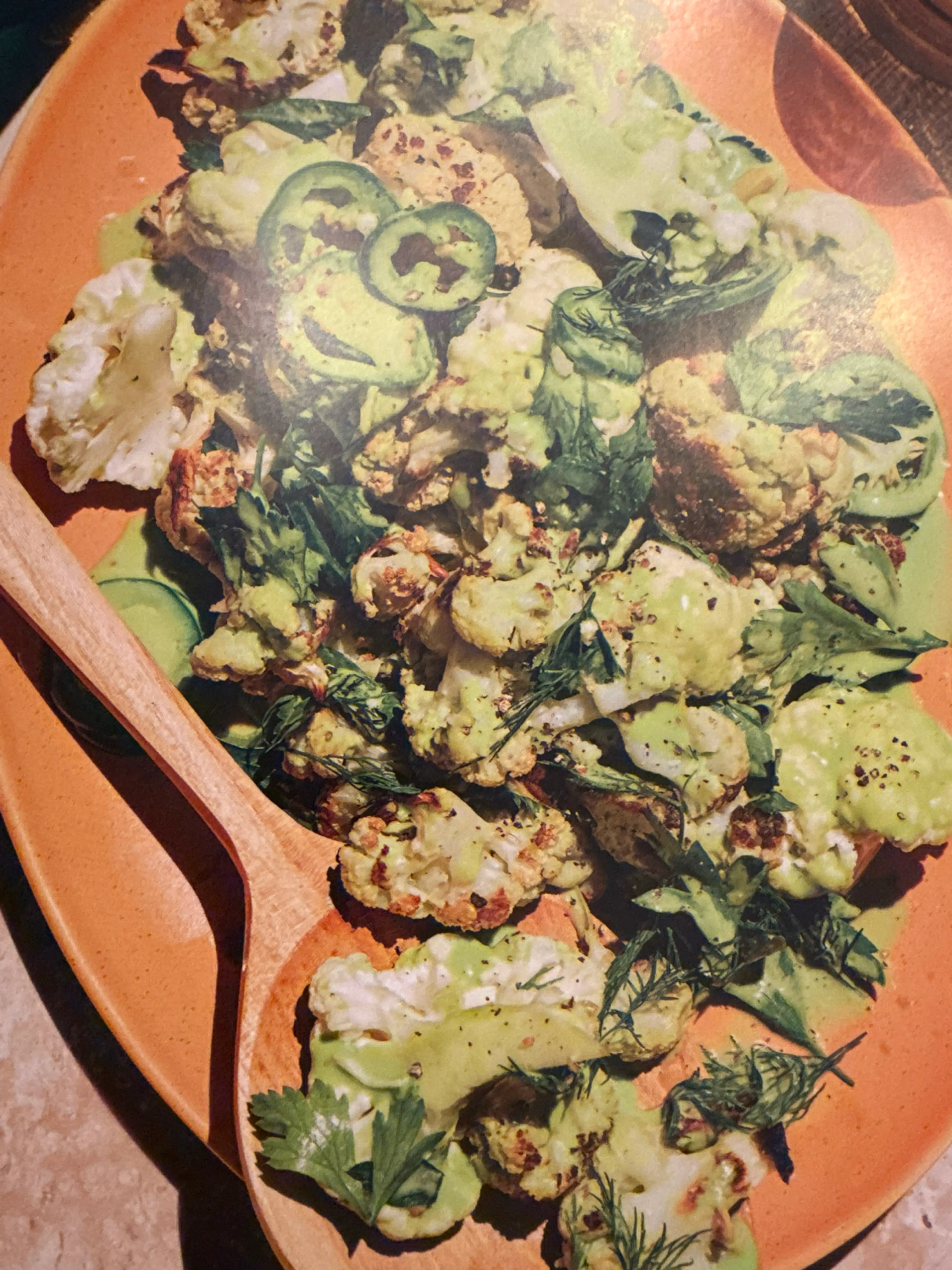 RAW & ROASTED CAULI SALAD with Creamy Vegan Ranch