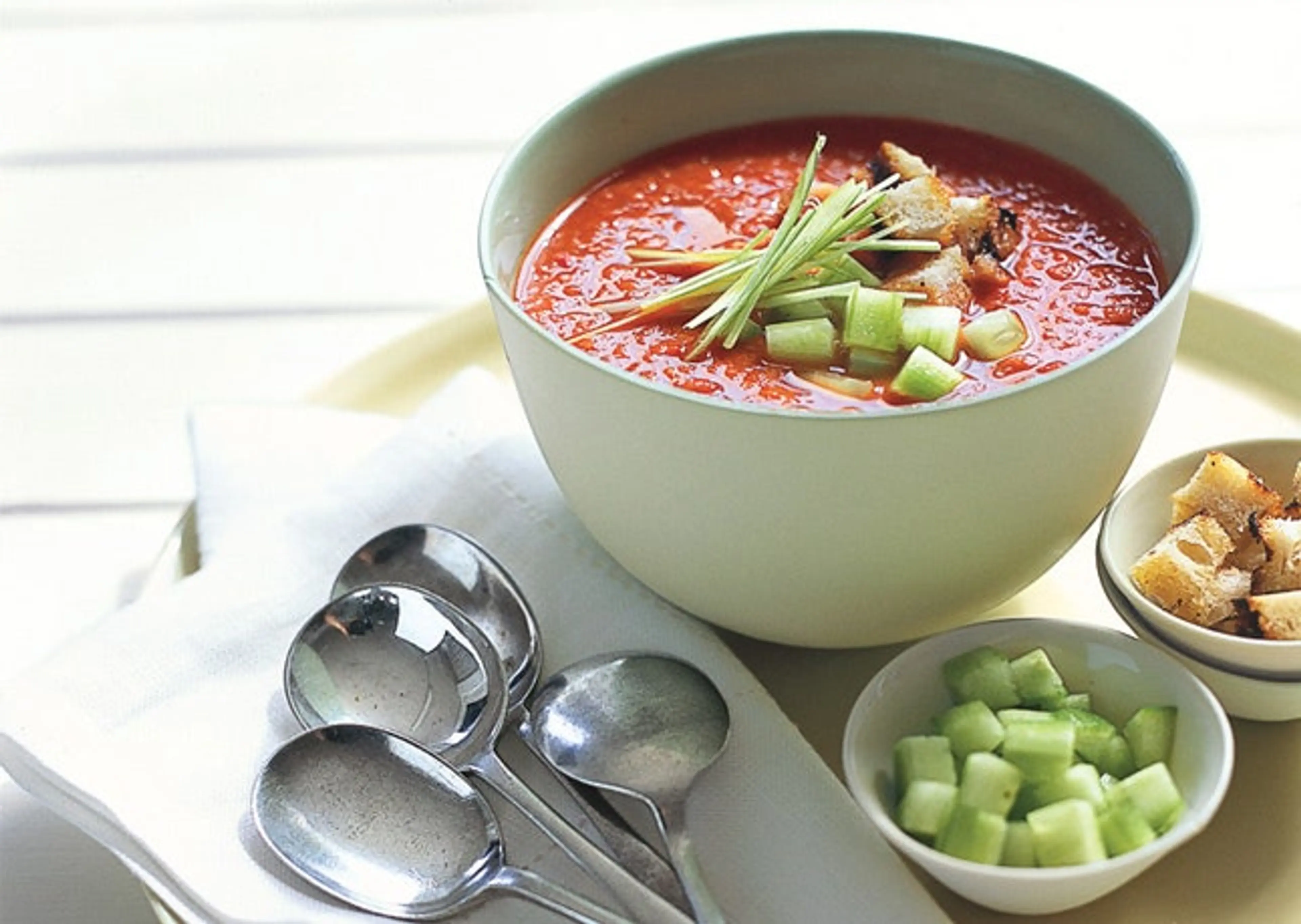 Grilled Tomato-Bell Pepper Gazpacho