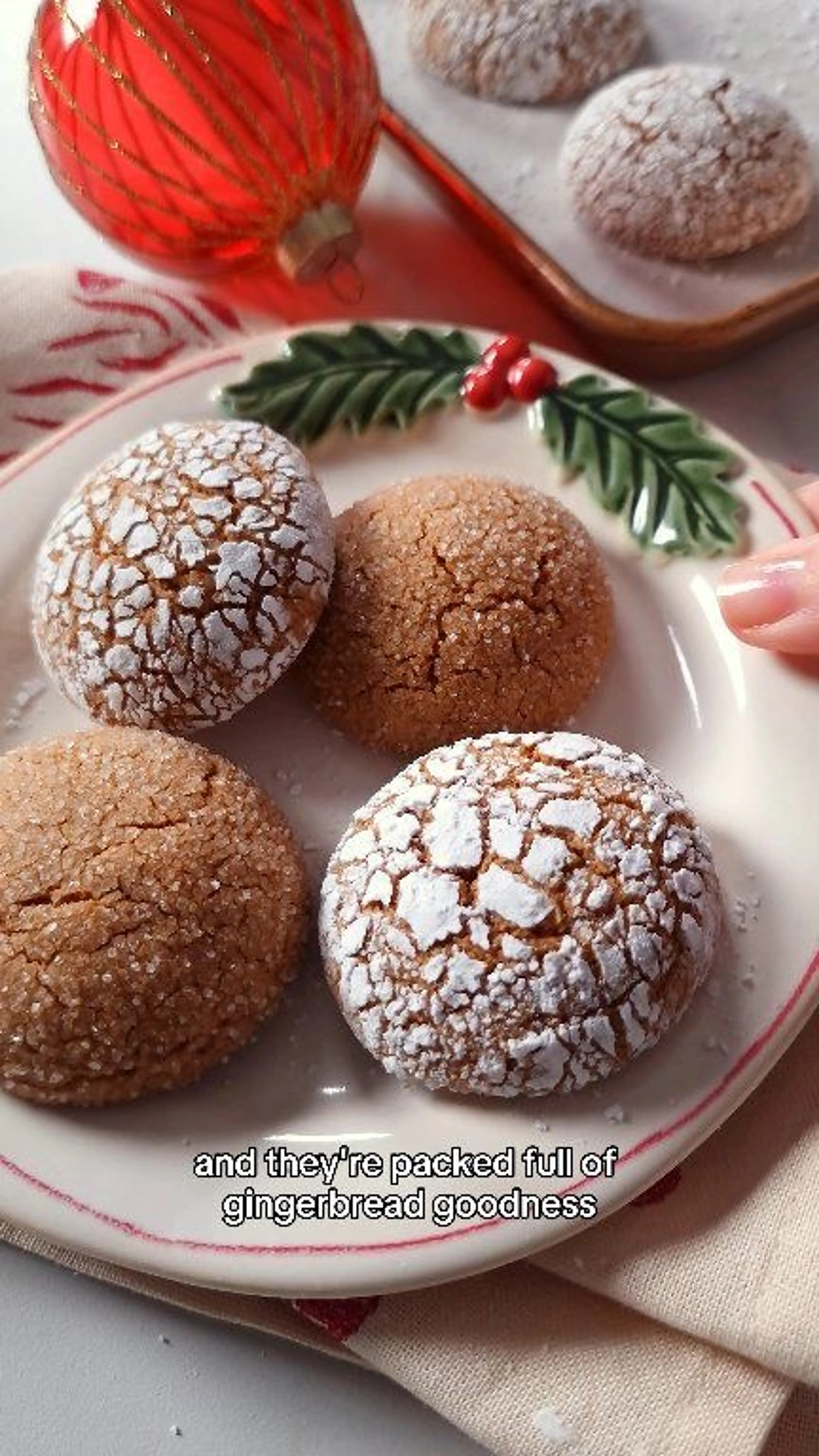 Gluten-free Gingerbread Crinkle Cookies