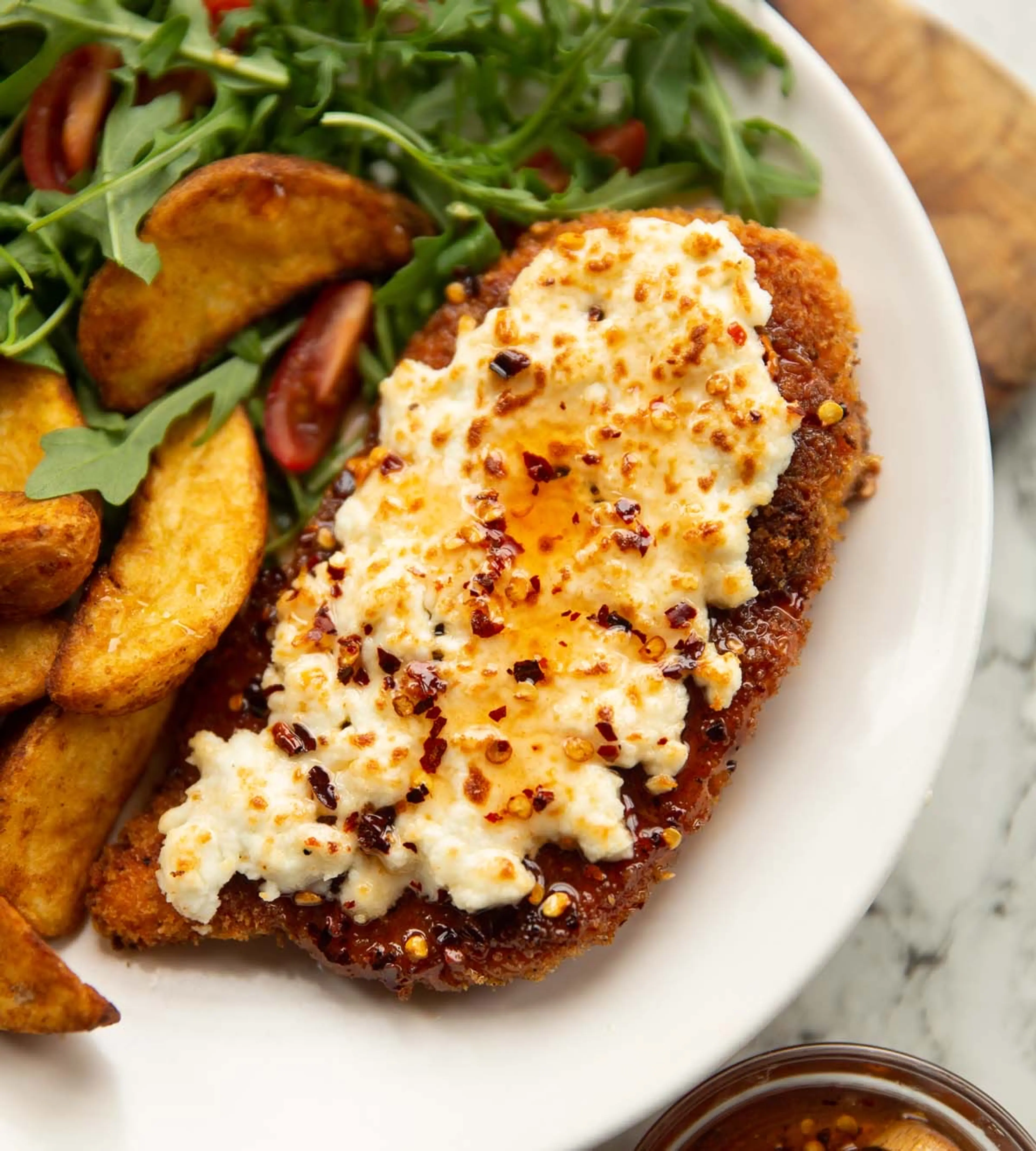 Crispy Hot Honey Feta Chicken
