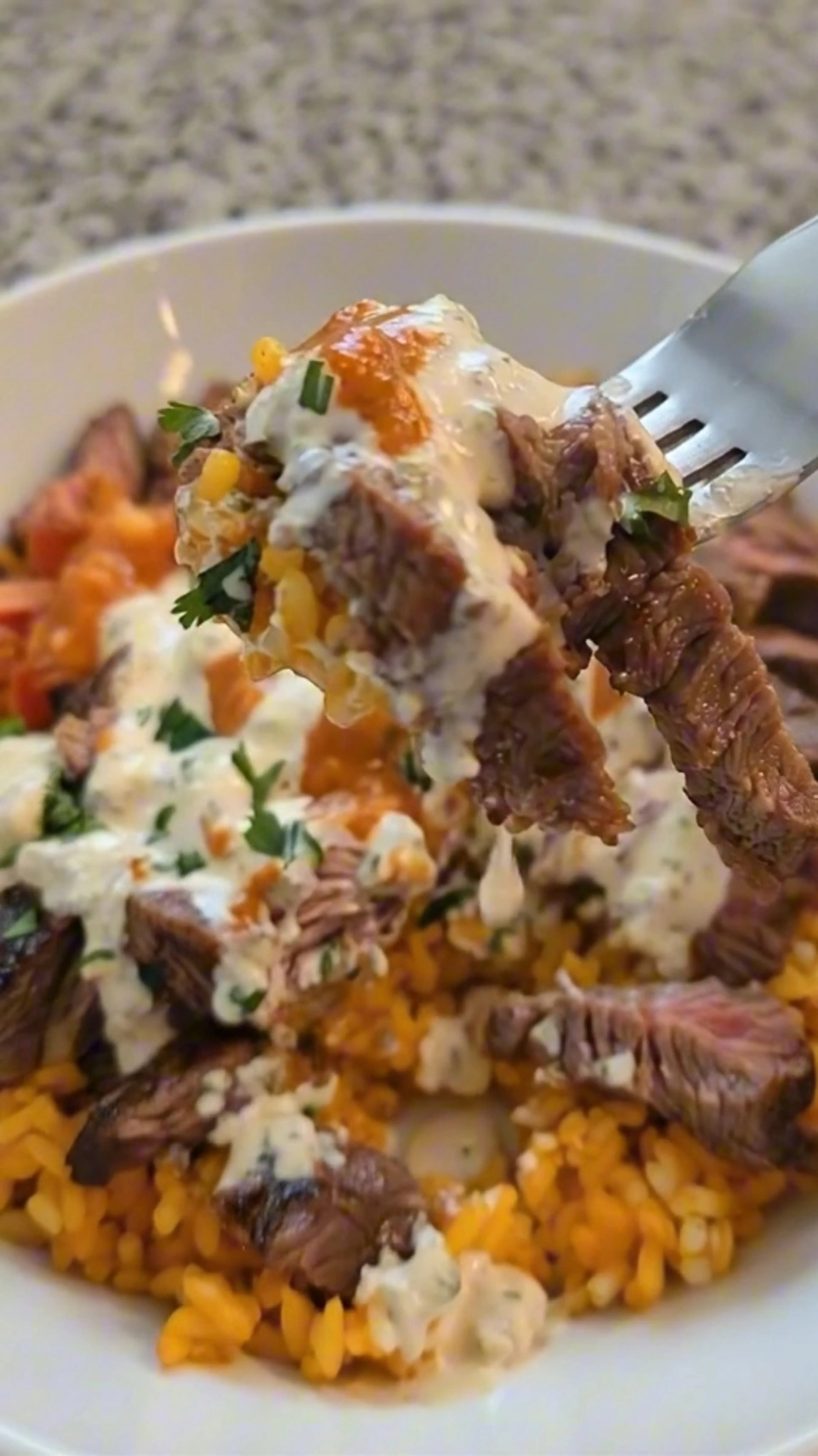 Loaded Queso Steak Rice Bowl