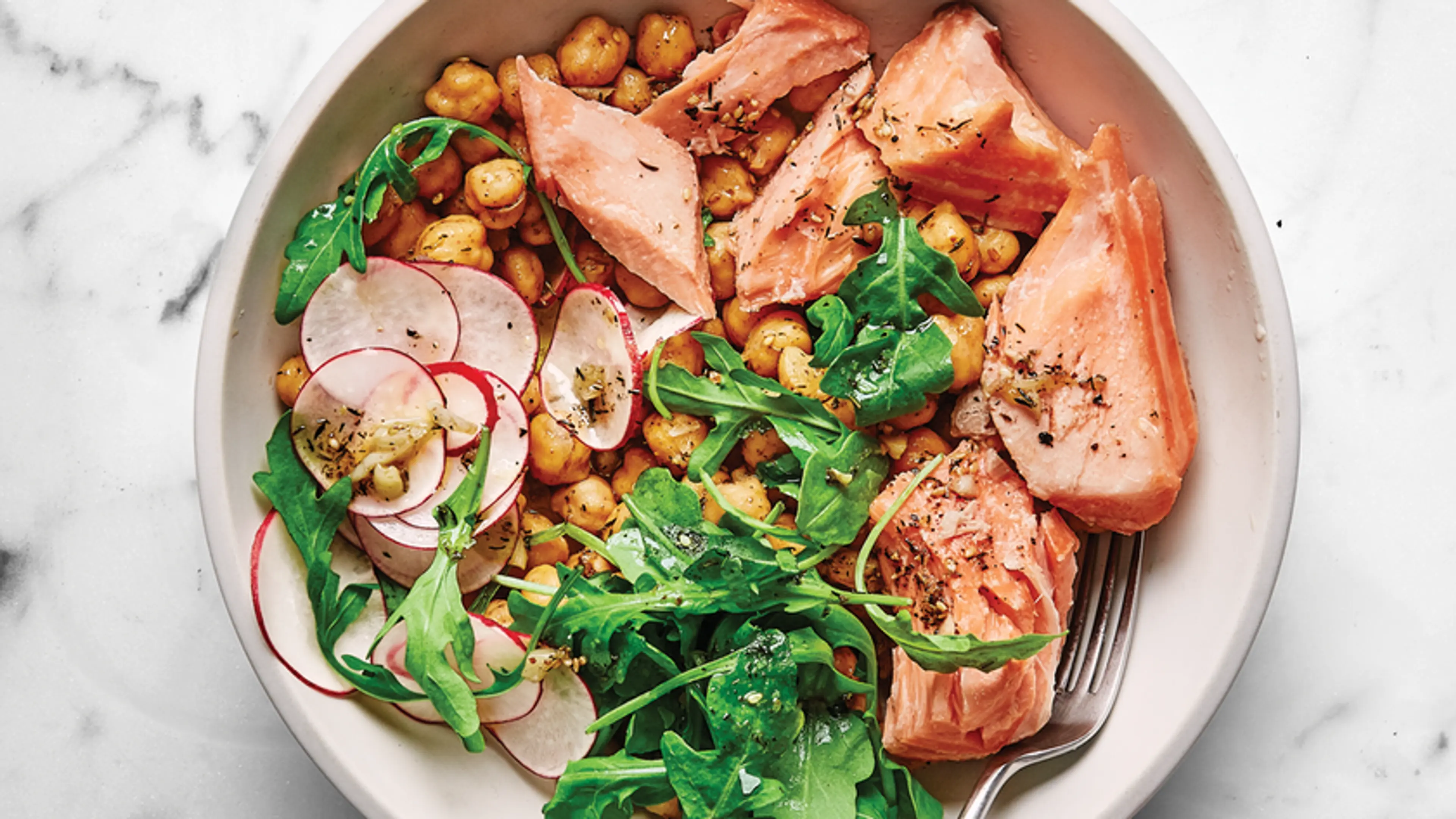 Lemony Salmon and Spiced Chickpeas