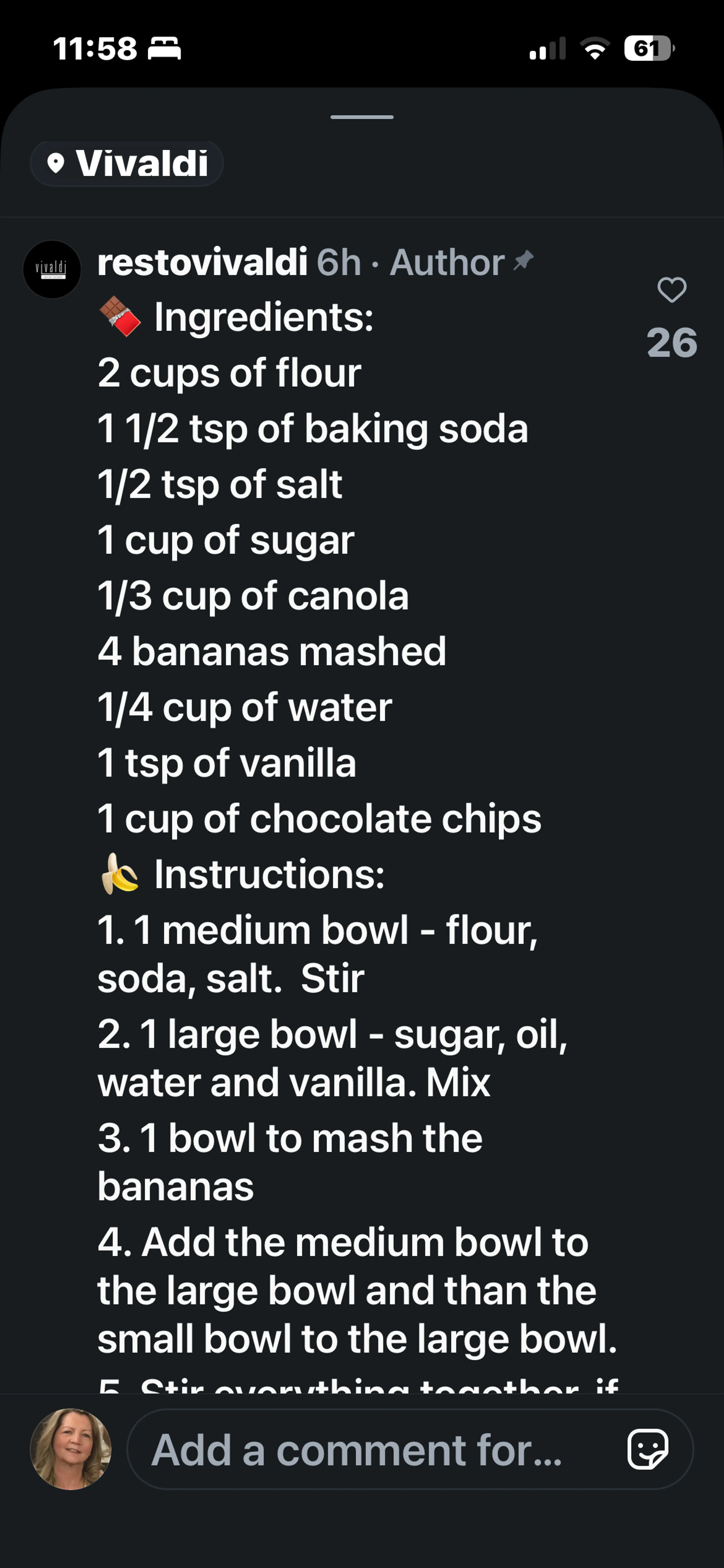 Banana Chocolate Chip Muffins