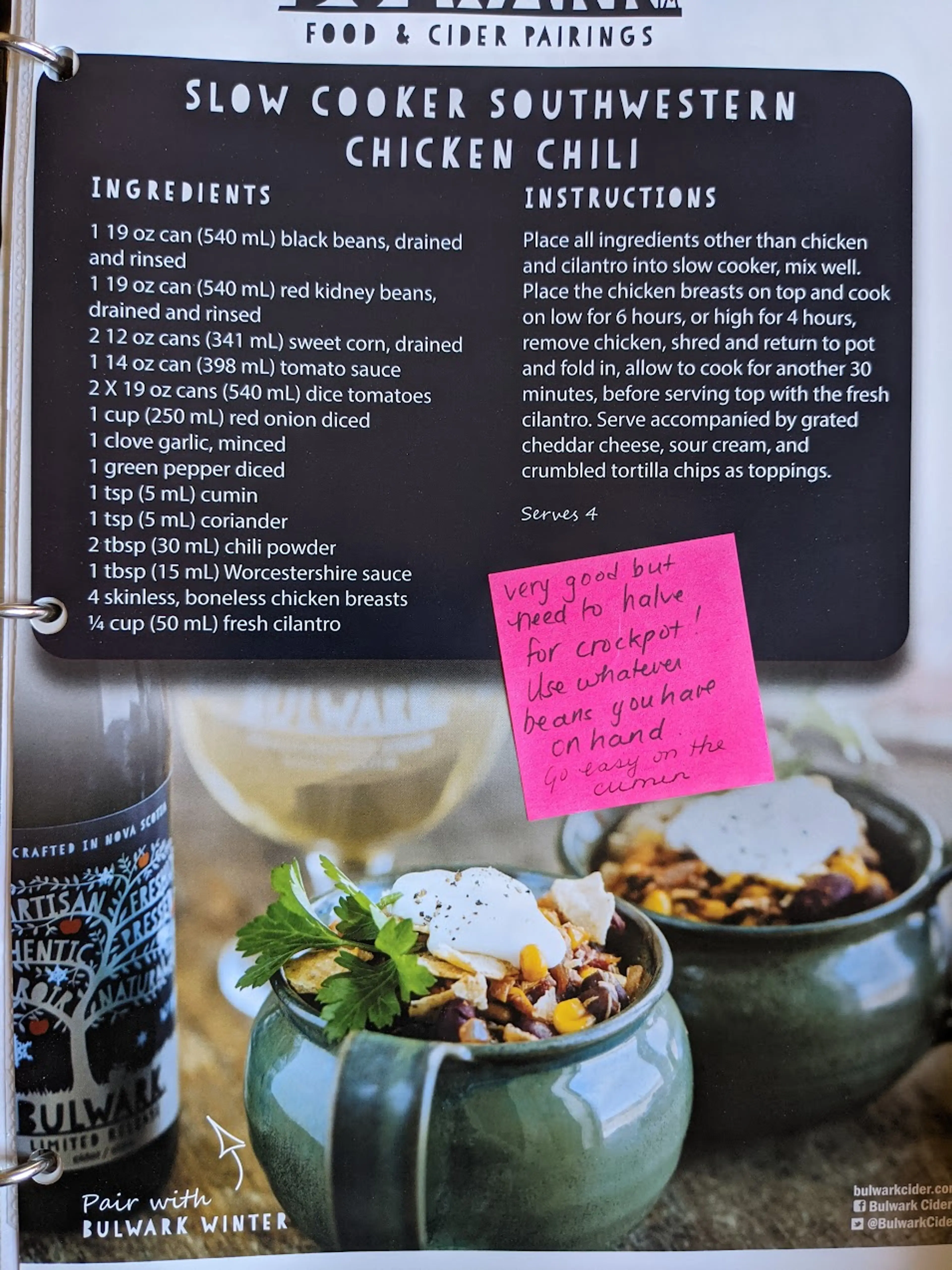 Slow Cooker Southwestern Chicken Chili