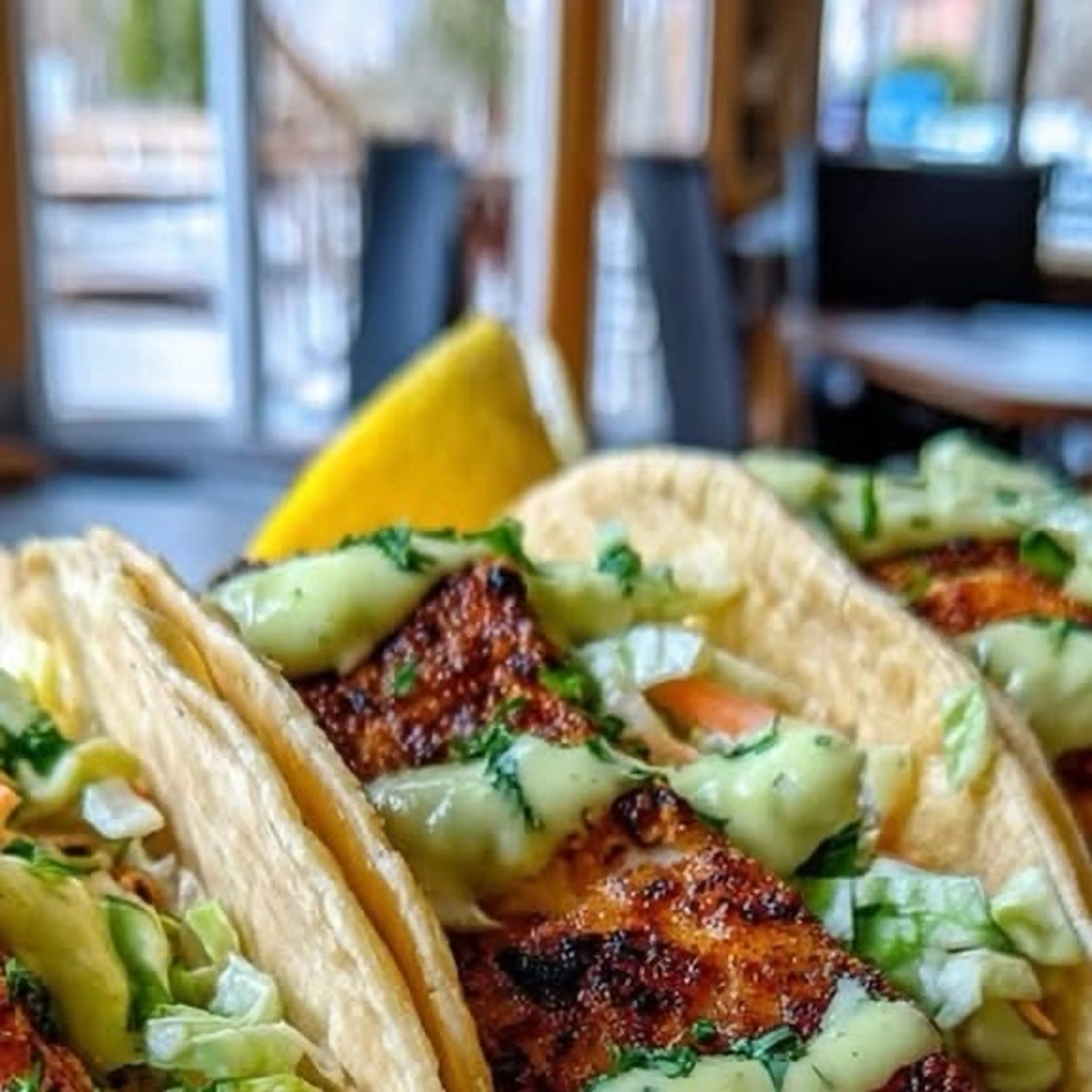 Sheet Pan Fish Tacos with High-protein Avocado Crema