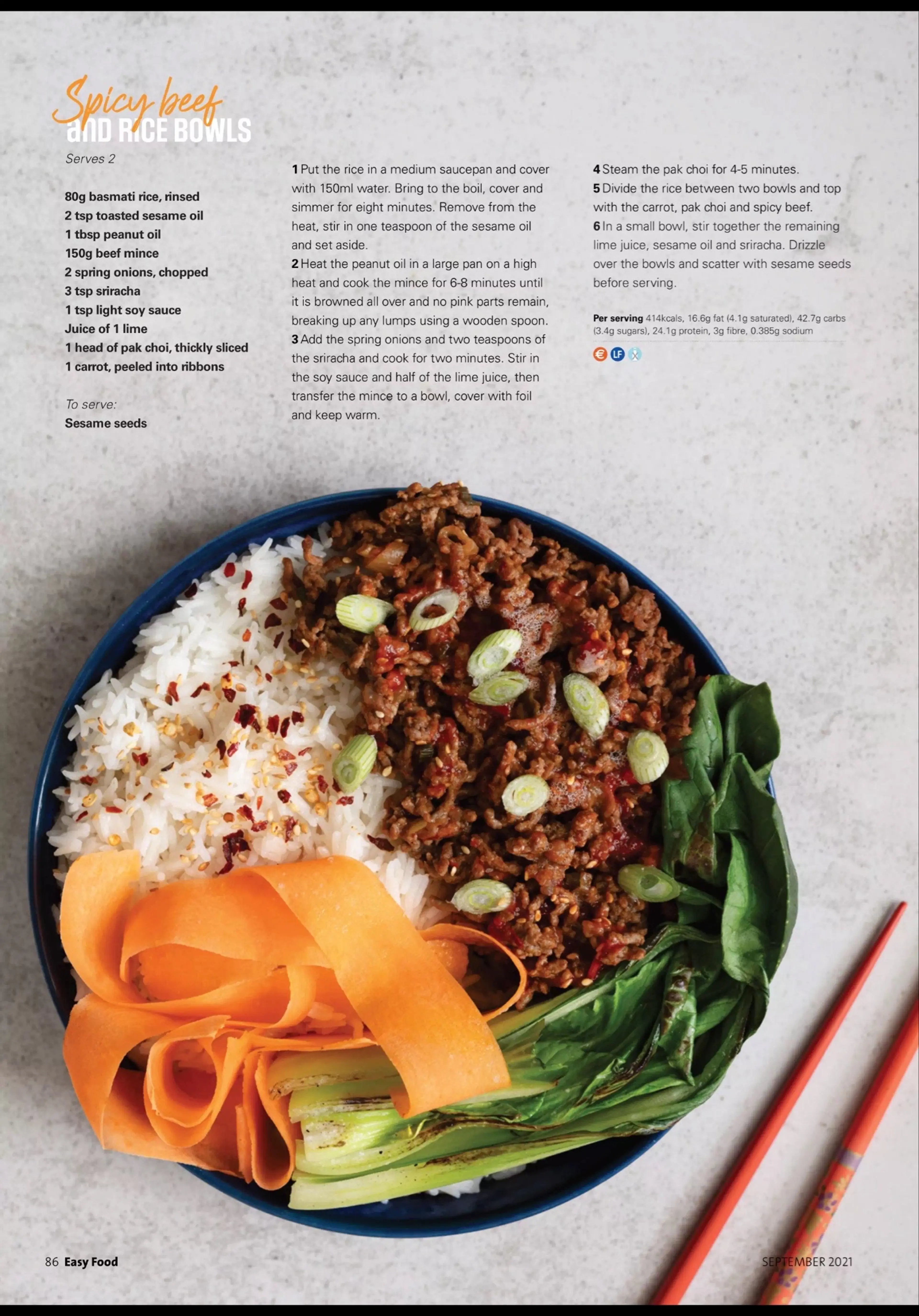 Spicy Beef And Rice Bowls