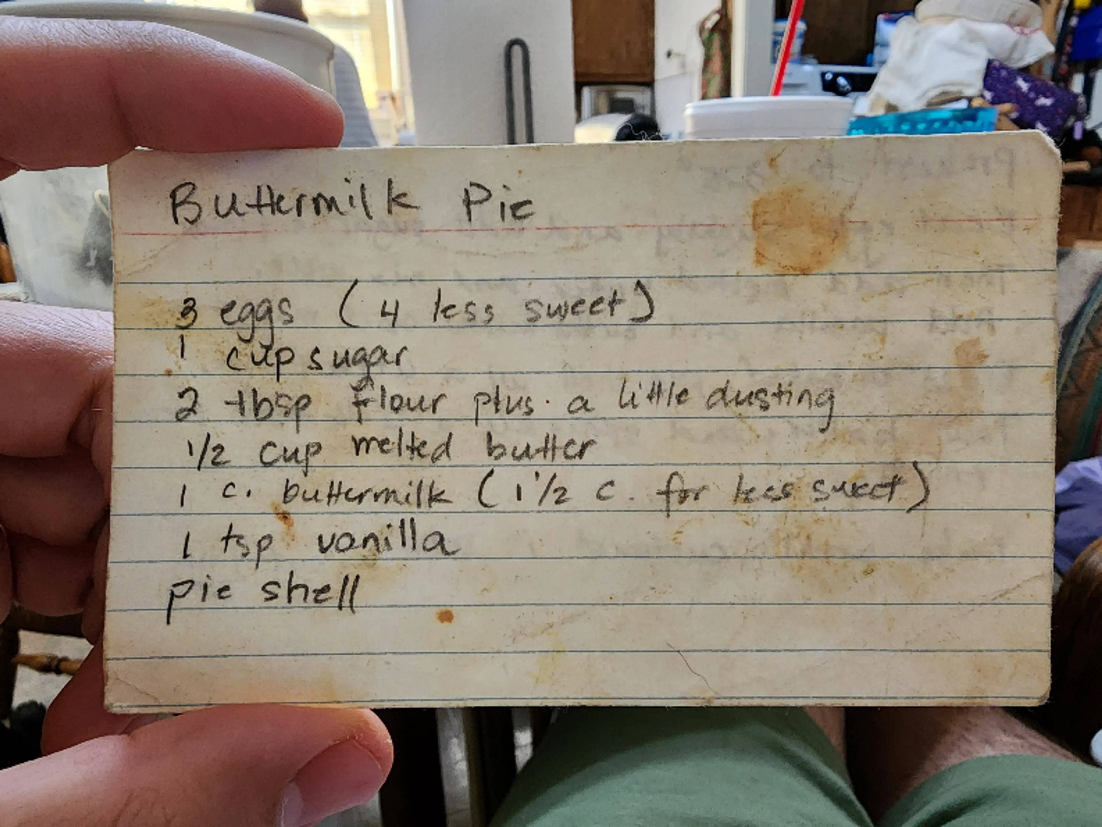 Buttermilk Pie (Mom's Recipe)