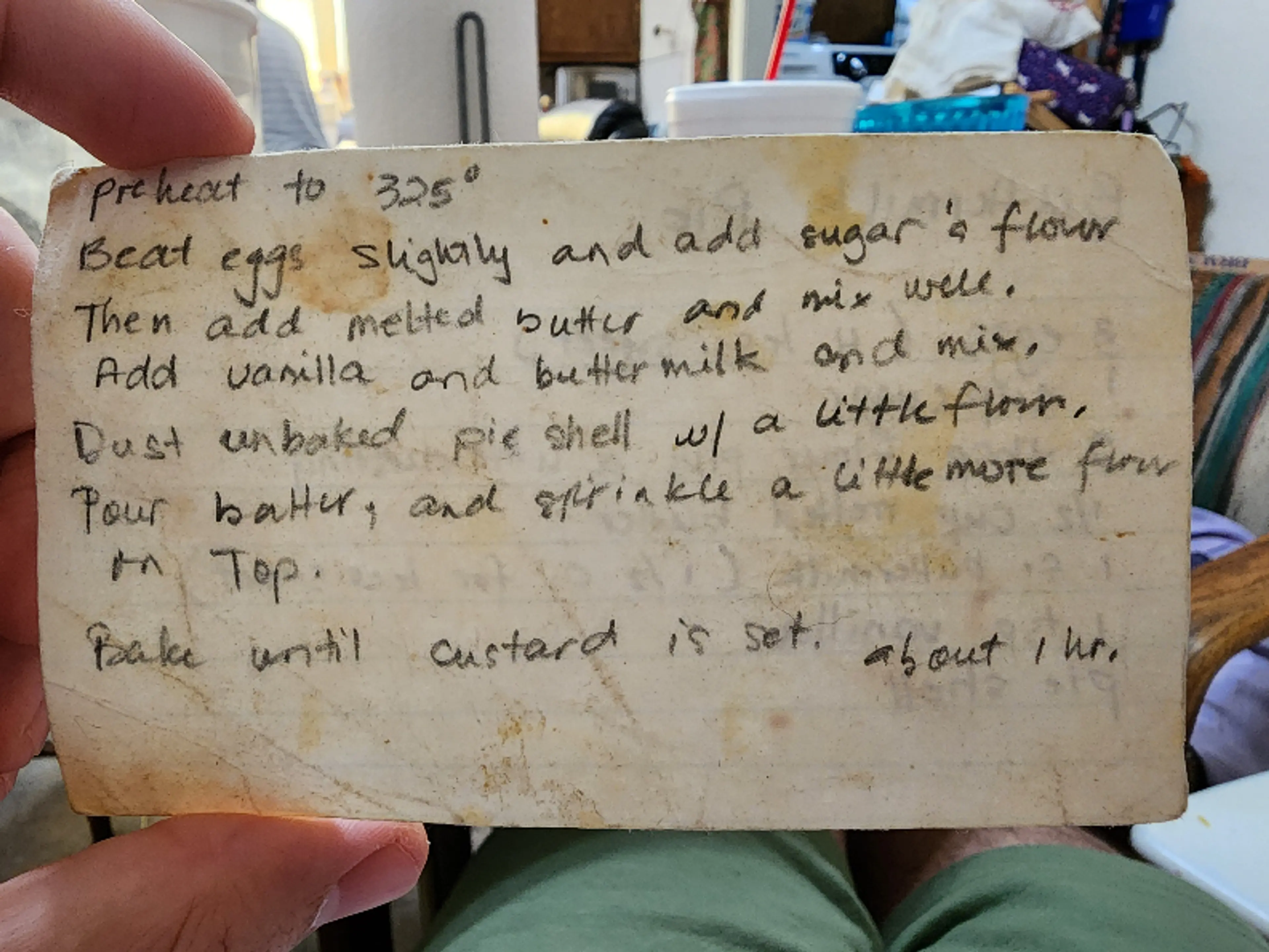 Buttermilk Pie (Mom's Recipe)