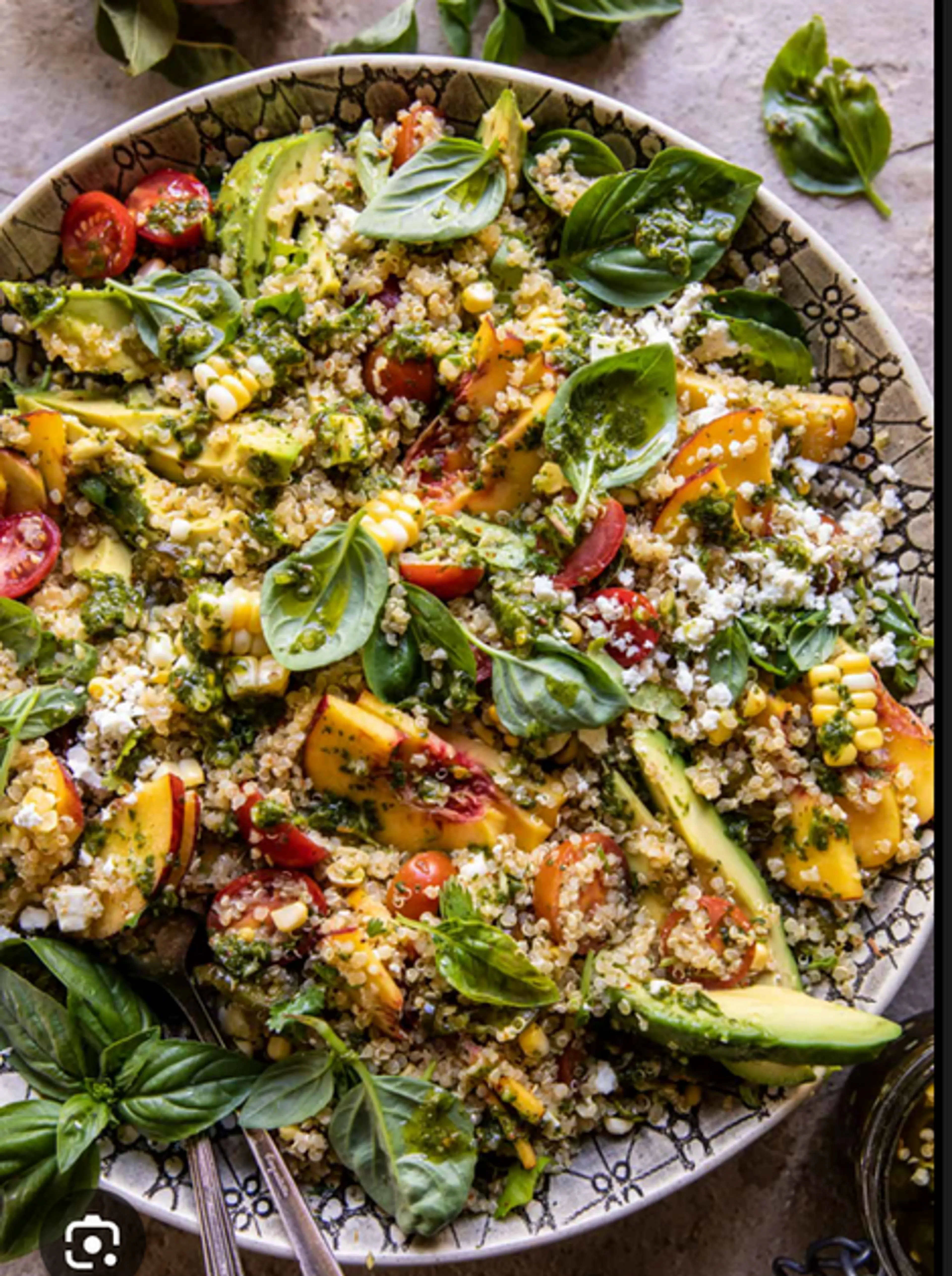 Grilled Jalapeno Peach Quinoa Salad