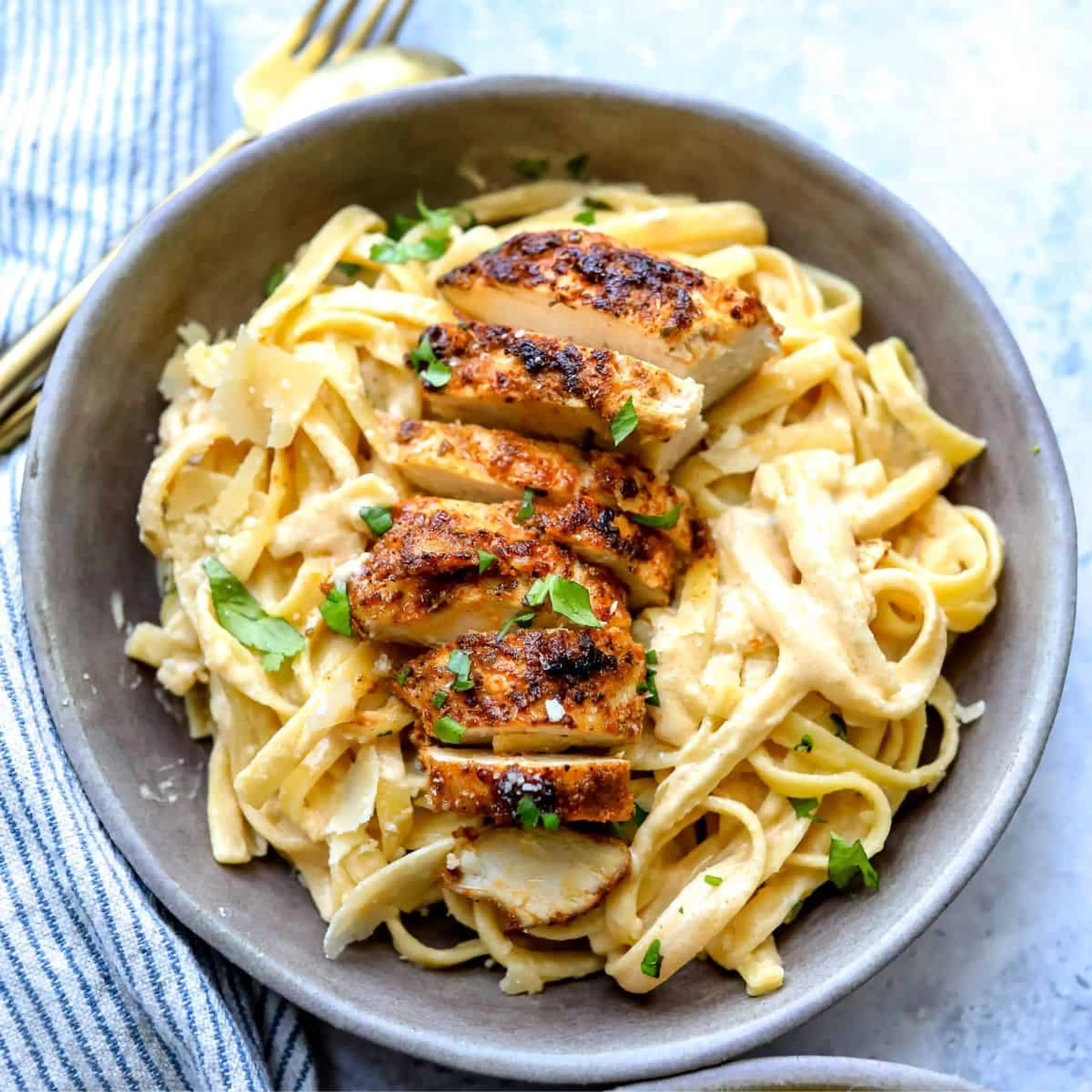 Blackened Chicken Fettuccine Alfredo