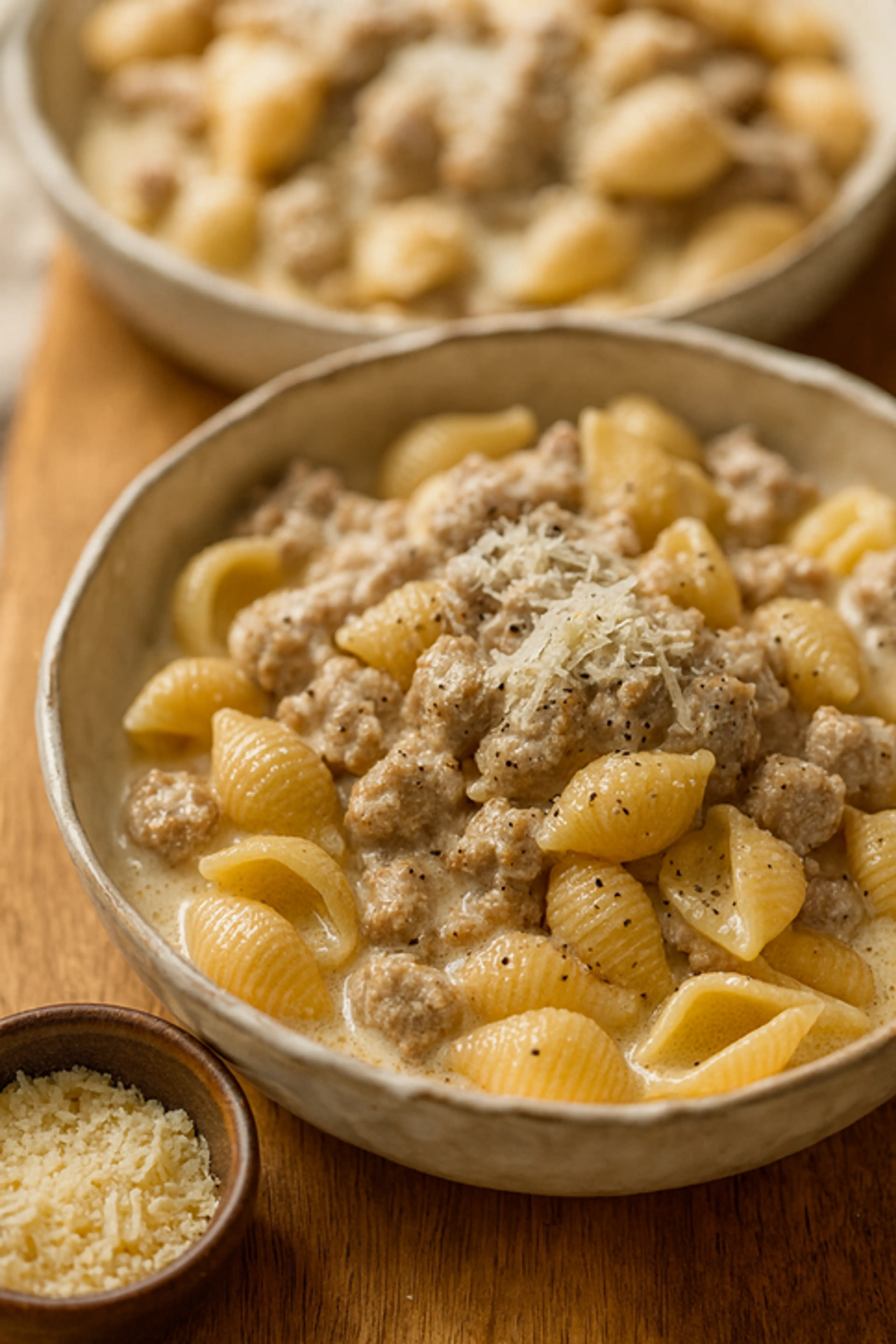 Sausages and Cream Sauce Pasta by Marcella Hazan