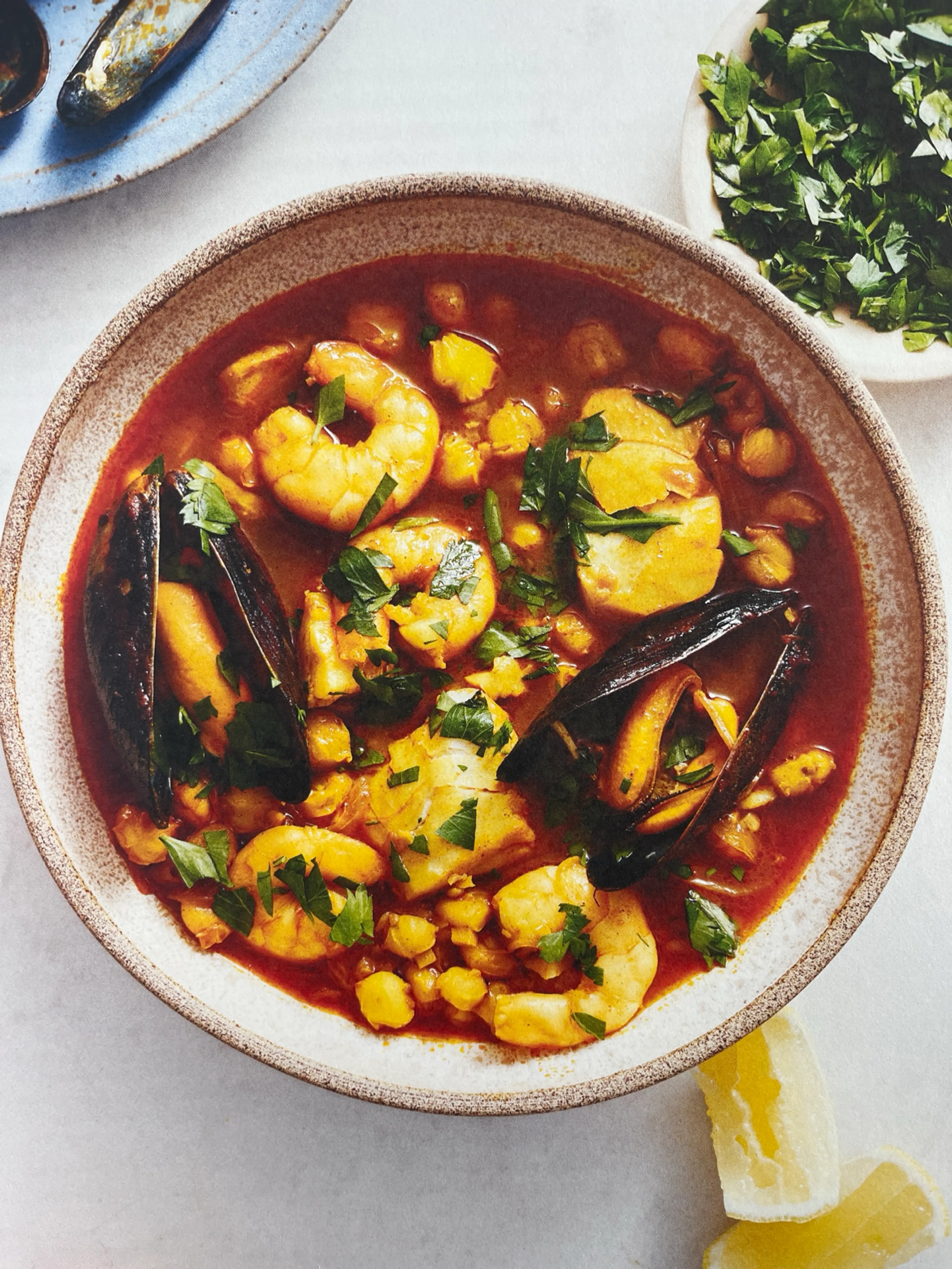 Seafood Stew with Hominy and Warm Spices