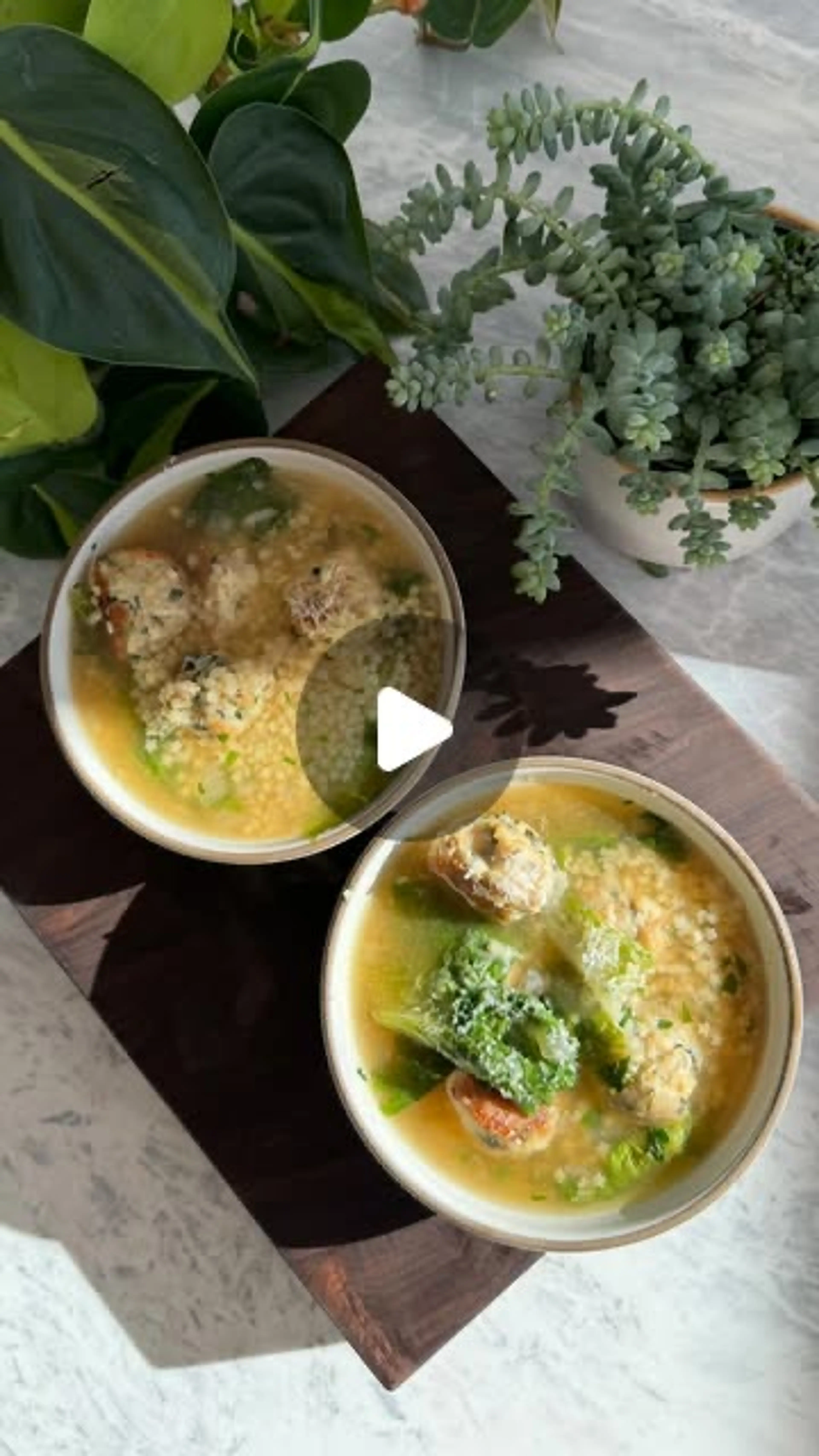 Pastina Soup with Basil Chicken Meatballs and Escarole