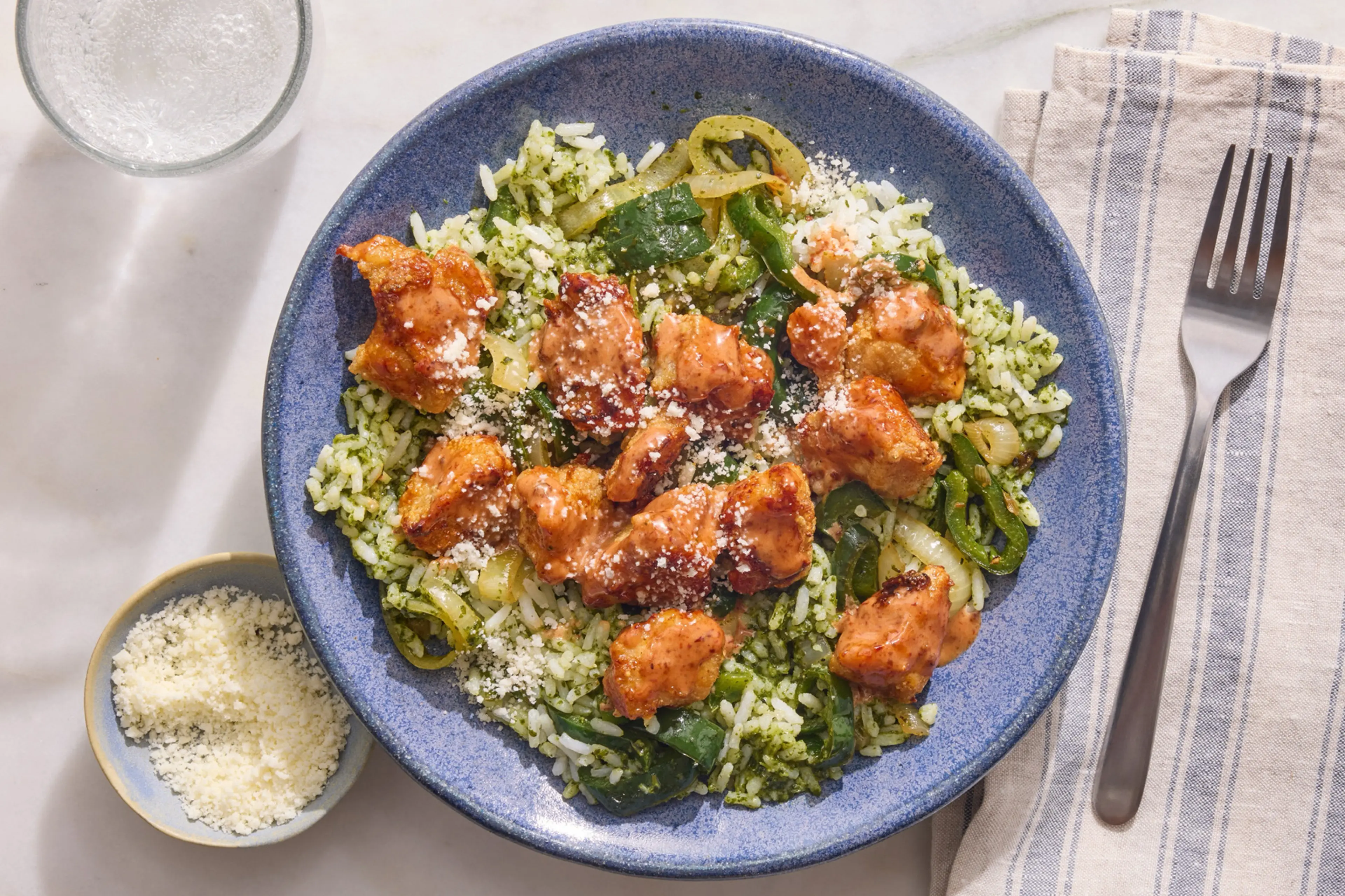 Creamy Chipotle Chicken with Cilantro Rice & Cotija Cheese