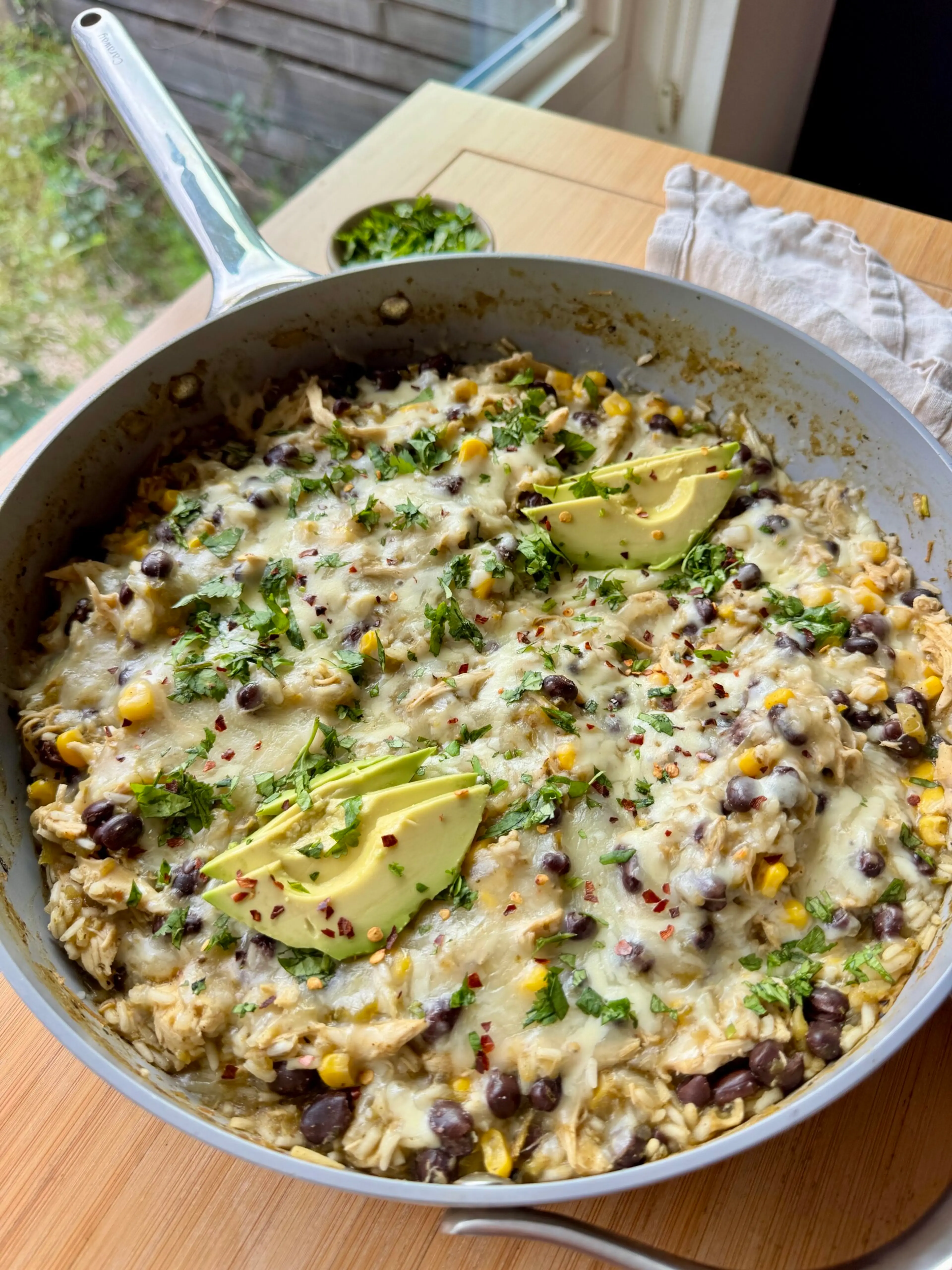 Salsa Verde Chicken & Rice Skillet