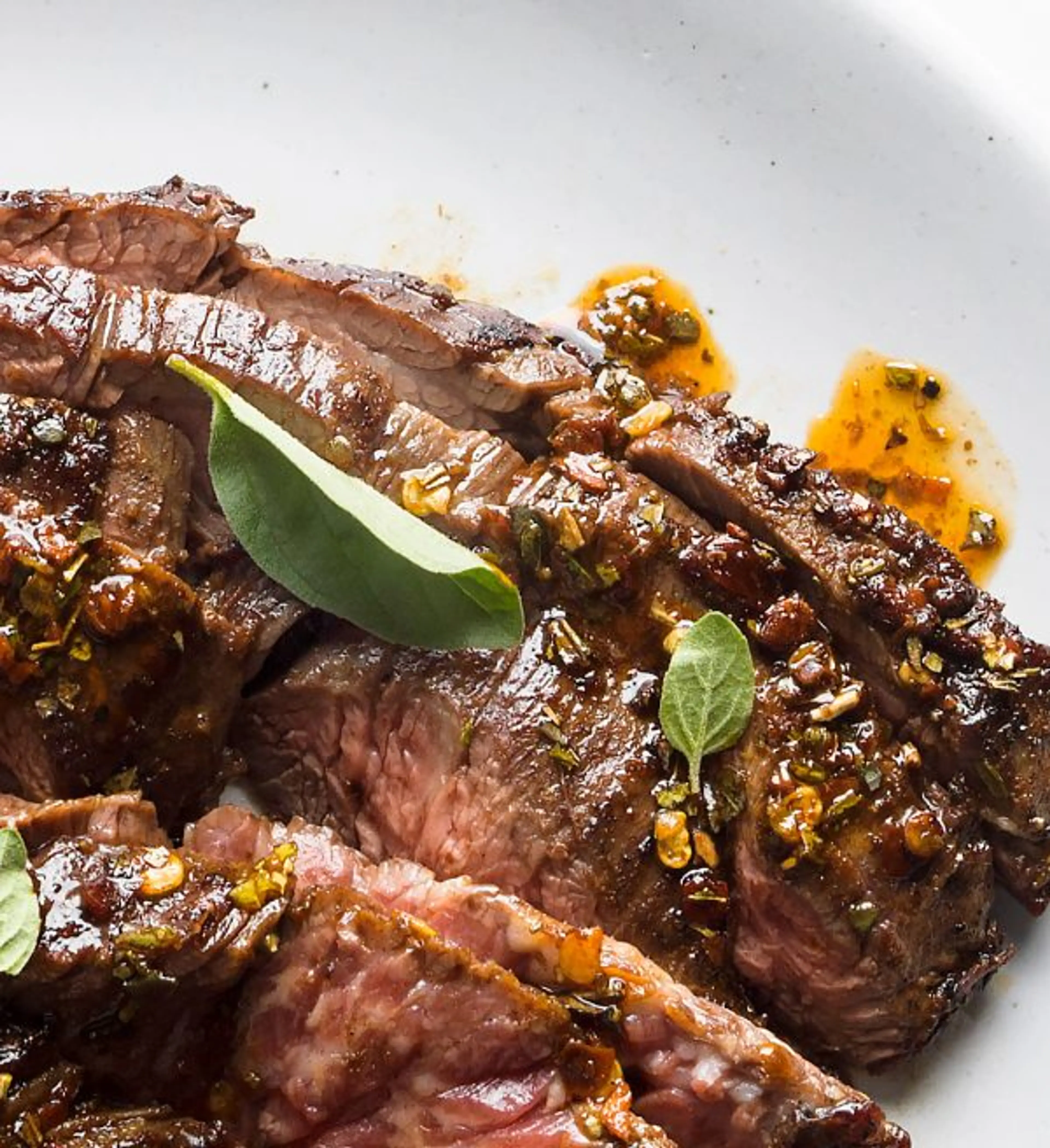 Pan-Seared Steak with Red Chimichurri