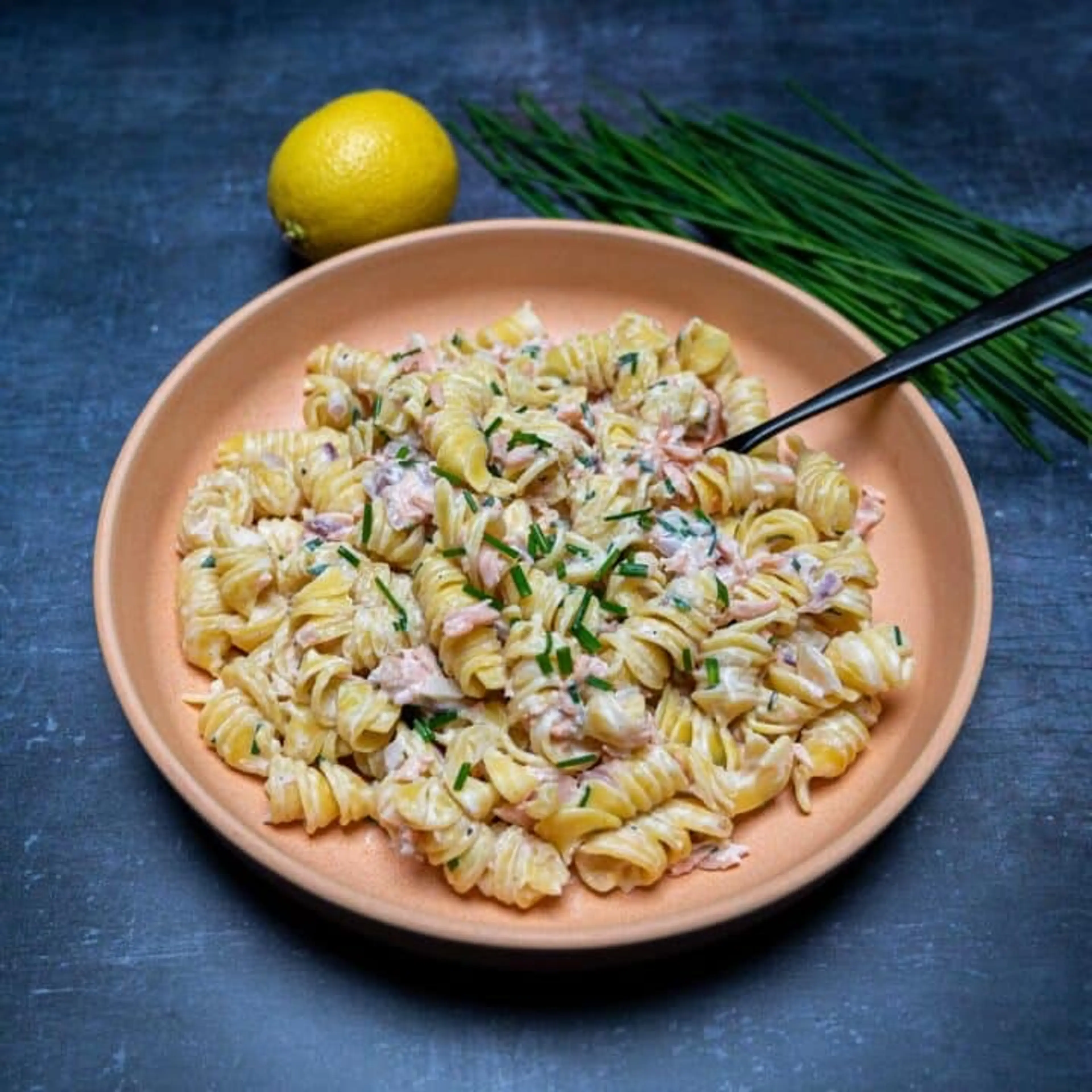 Smoked Cream Cheese And Chives Salmon Pasta