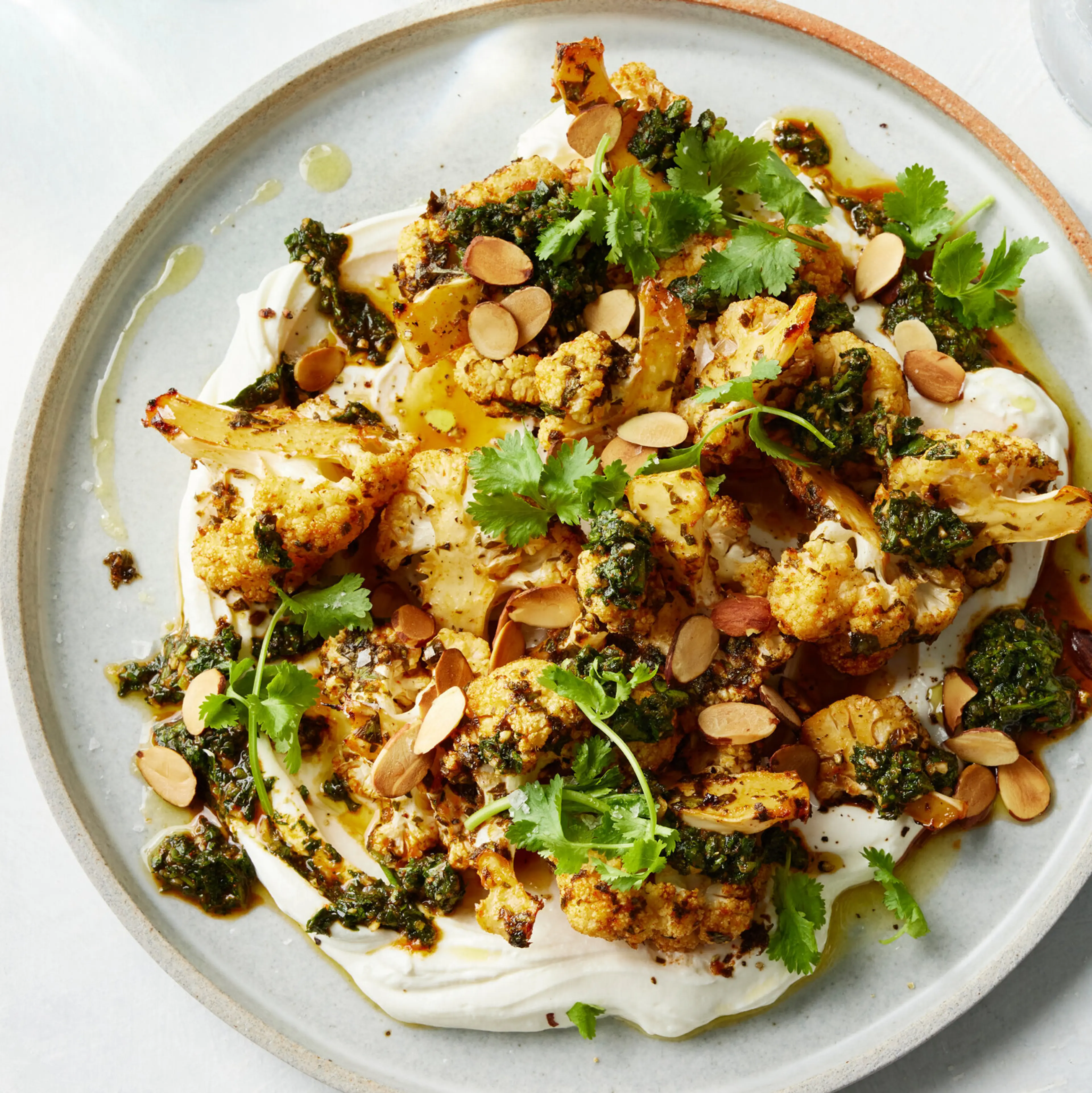 Roasted Cauliflower With Sweet Chermoula and Yogurt