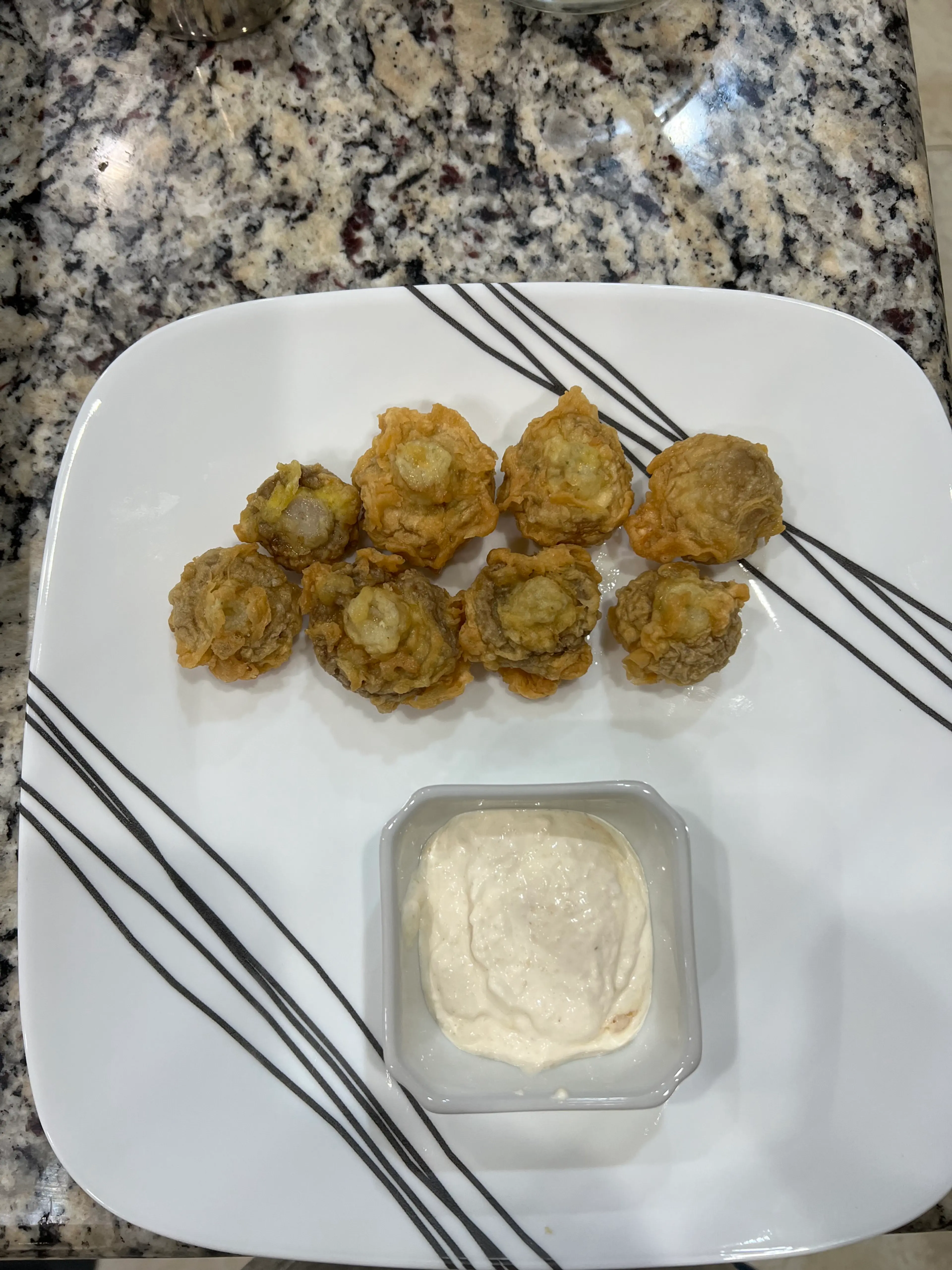 Fried Mushrooms And Dipping Sauce
