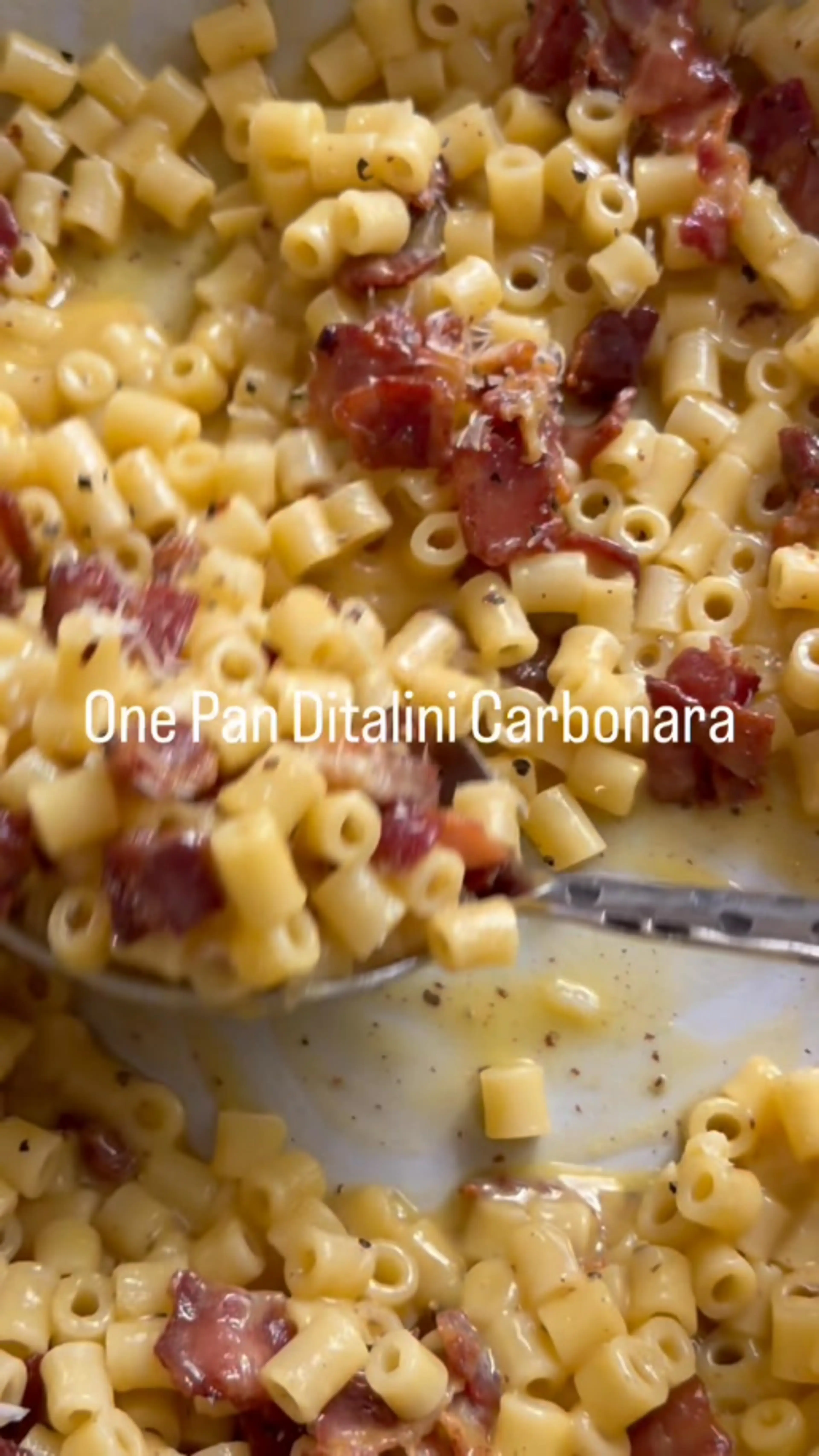 One Pan Ditalini Carbonara