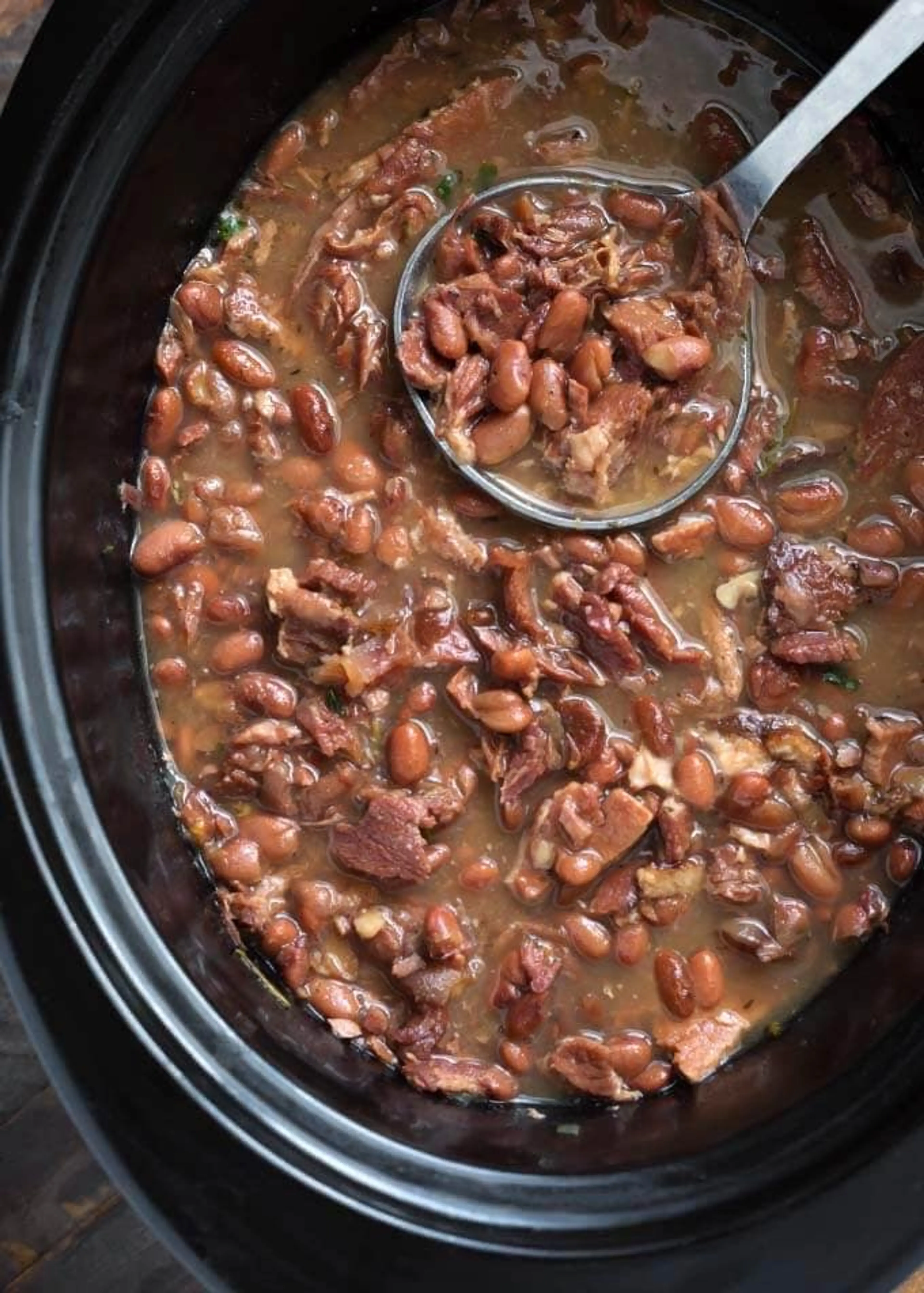 Slow Cooker Pinto Beans and Ham