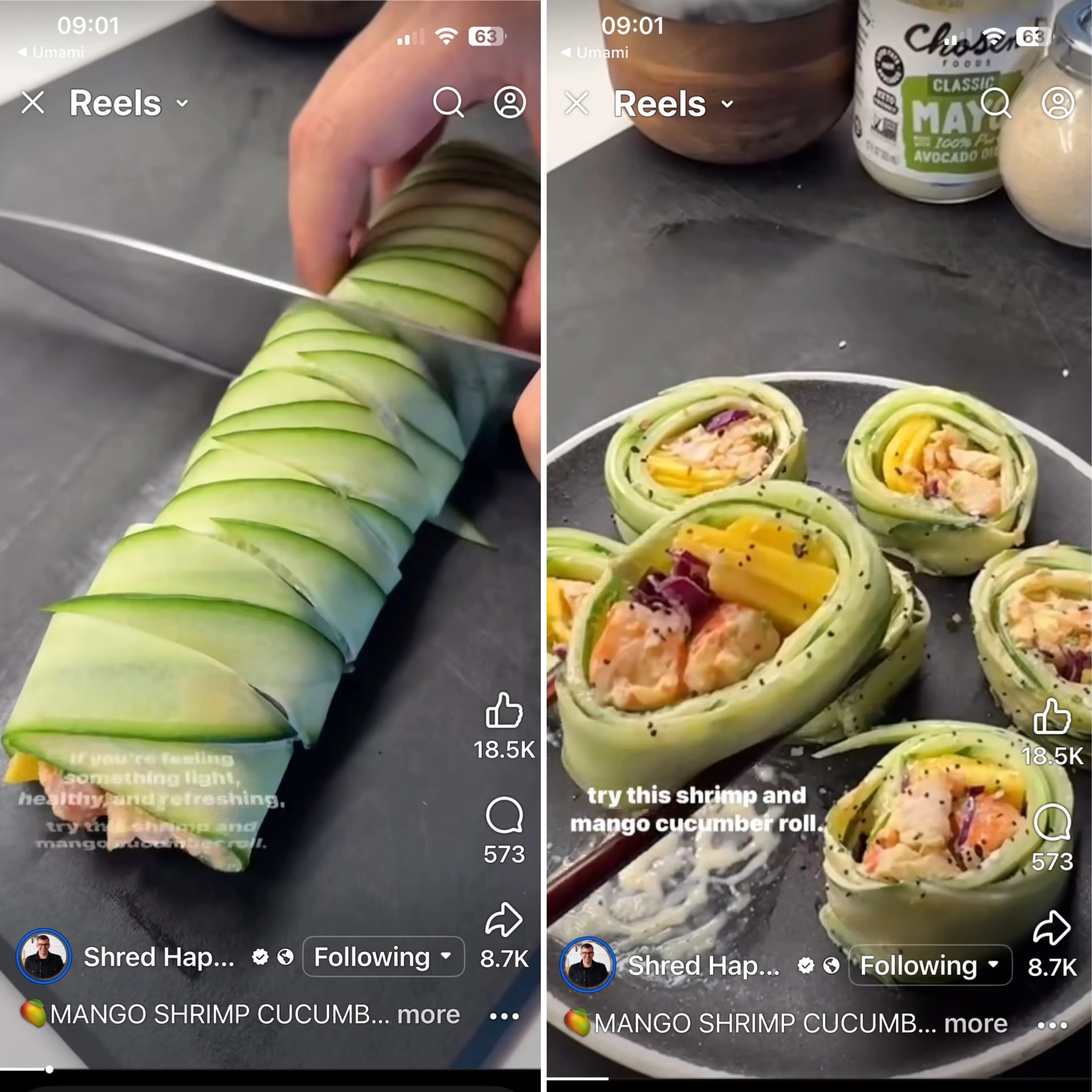 Mango Shrimp Cucumber Roll