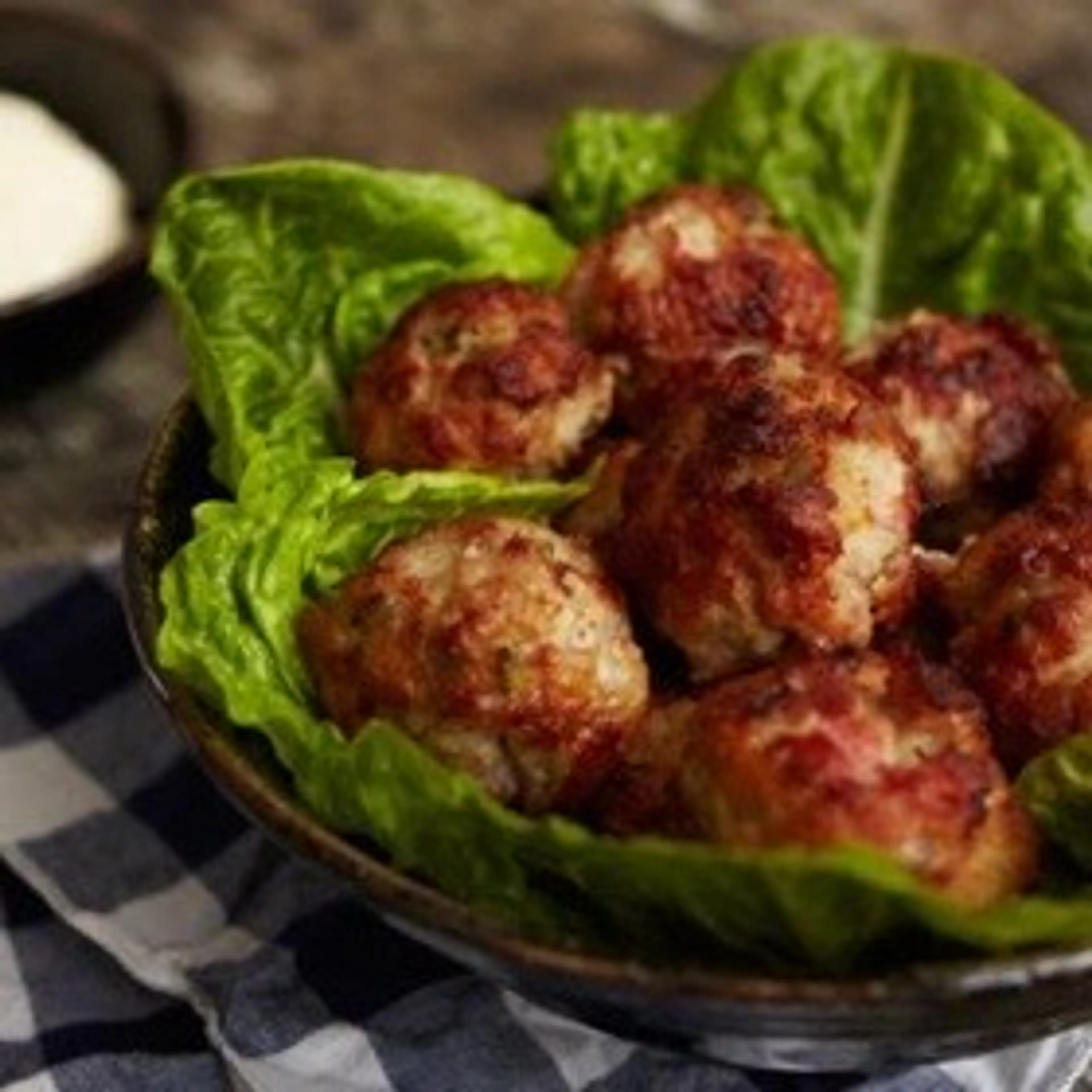 Hot Chicken Cakes with Lettuce and Mayo