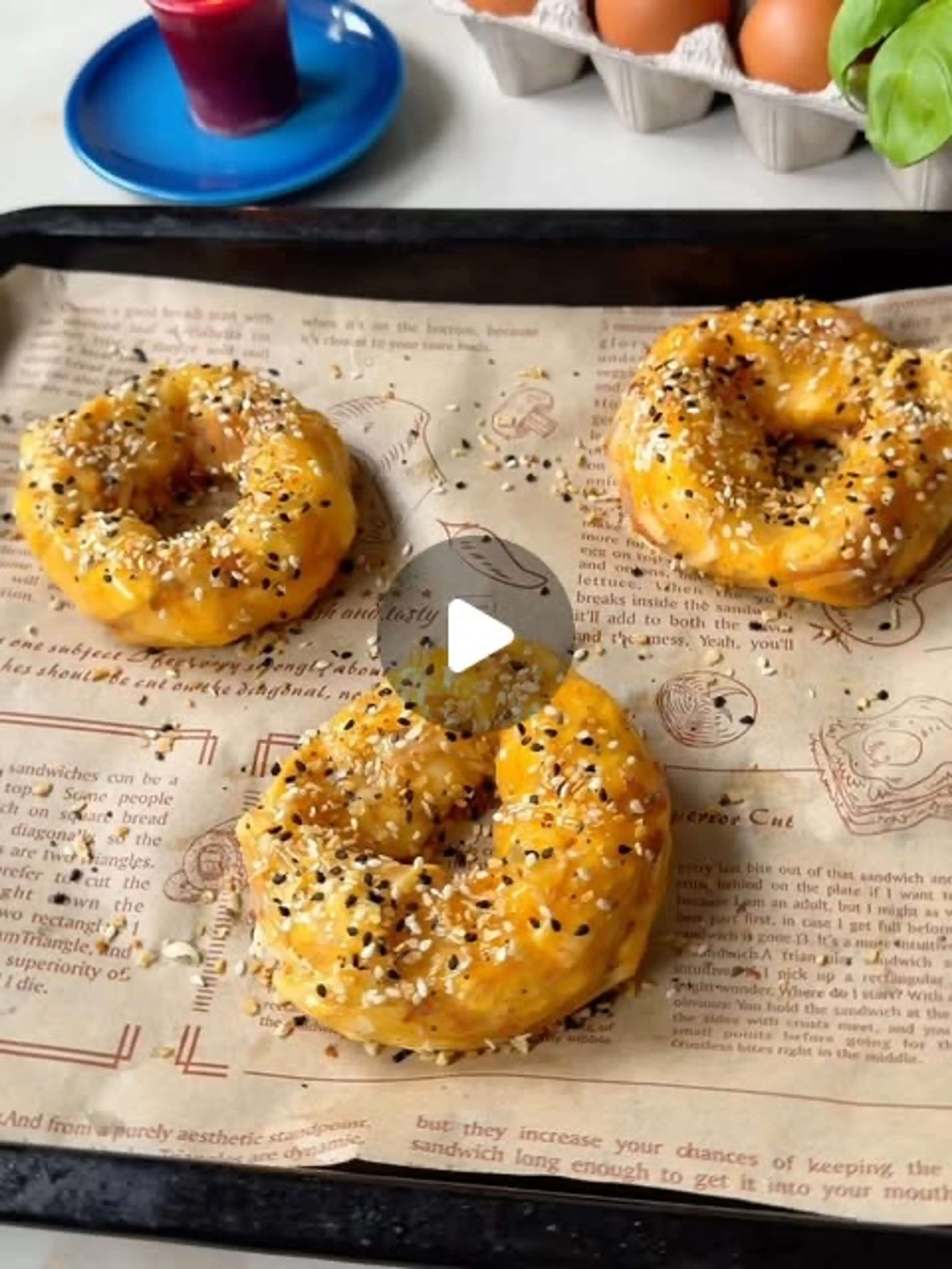 Rice Paper Breakfast Bagels