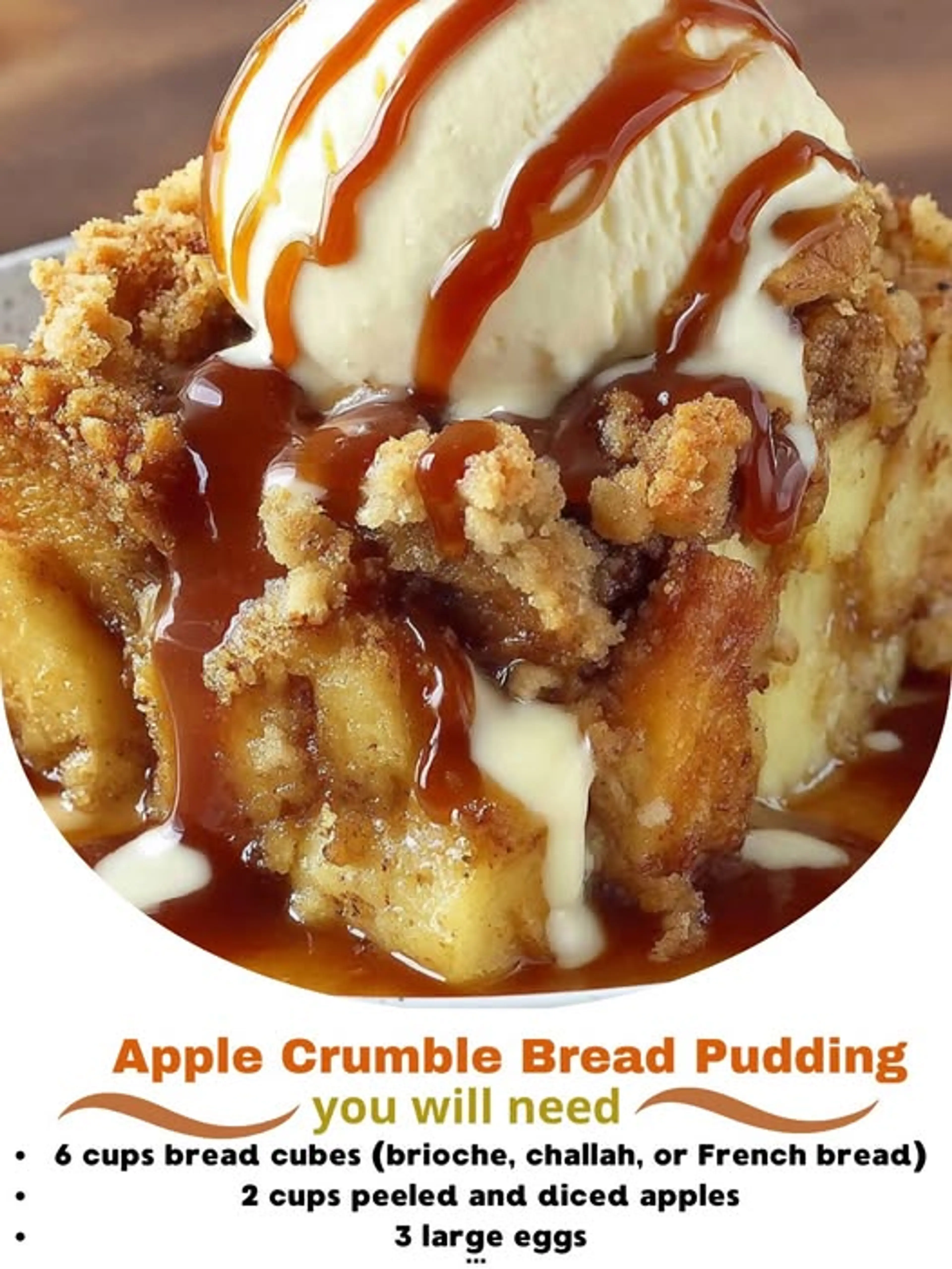 Apple Crumble Bread Pudding