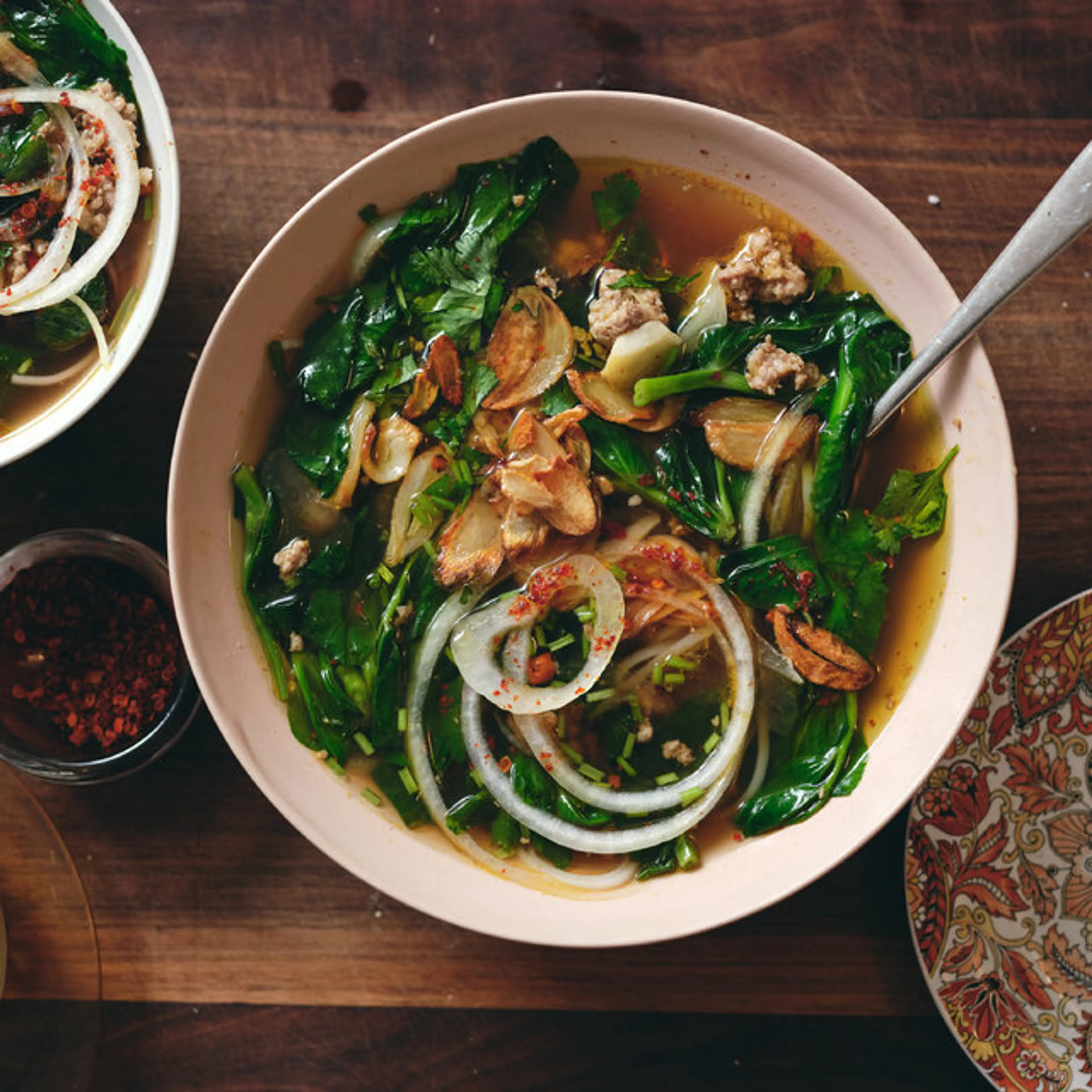 Pork Noodle Soup With Ginger and Toasted Garlic