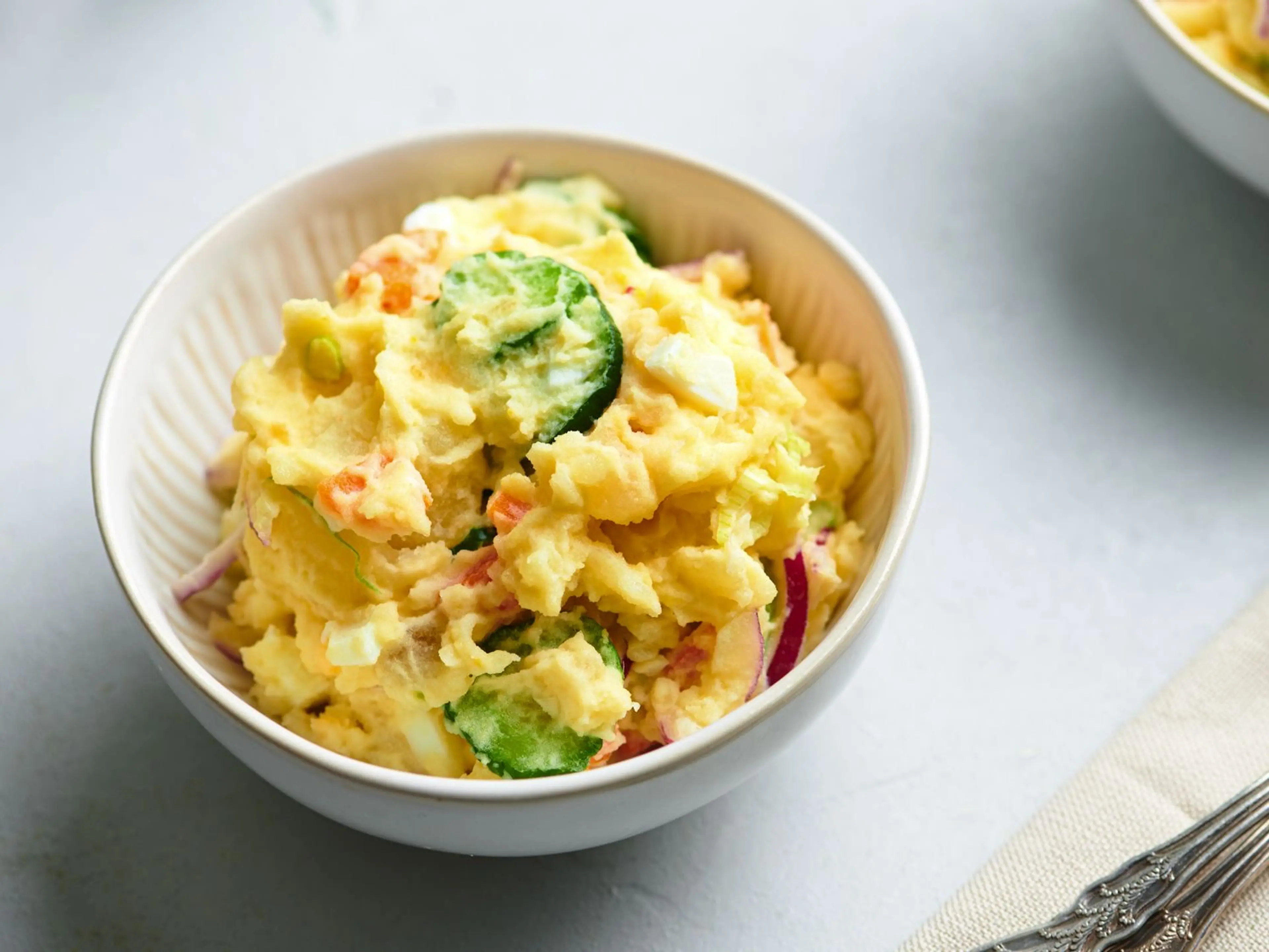 Japanese Potato Salad With Cucumbers, Carrots, and Red Onion